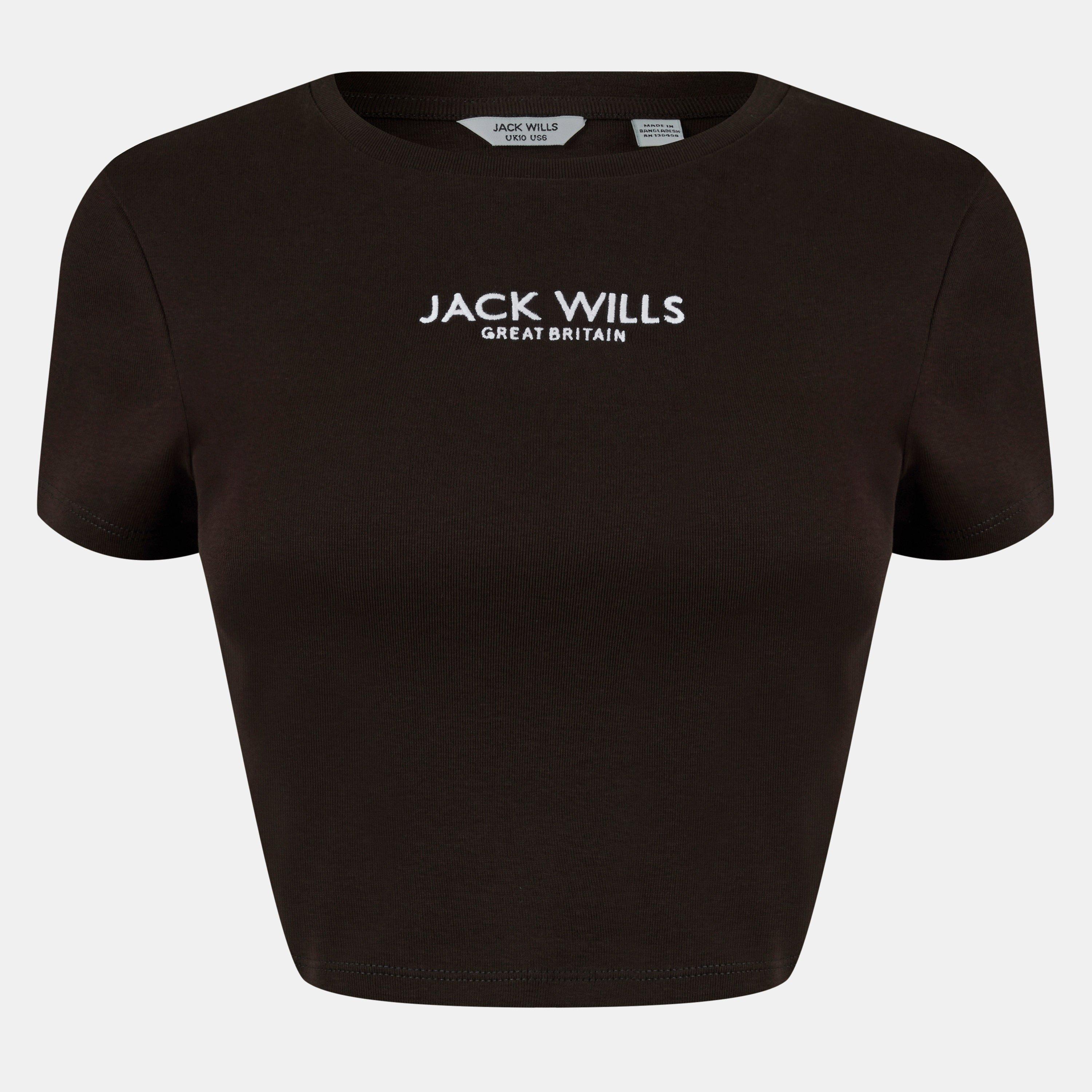 Jack Wills Women's Cropped Baby T-Shirt - Cocao - 14 (L)