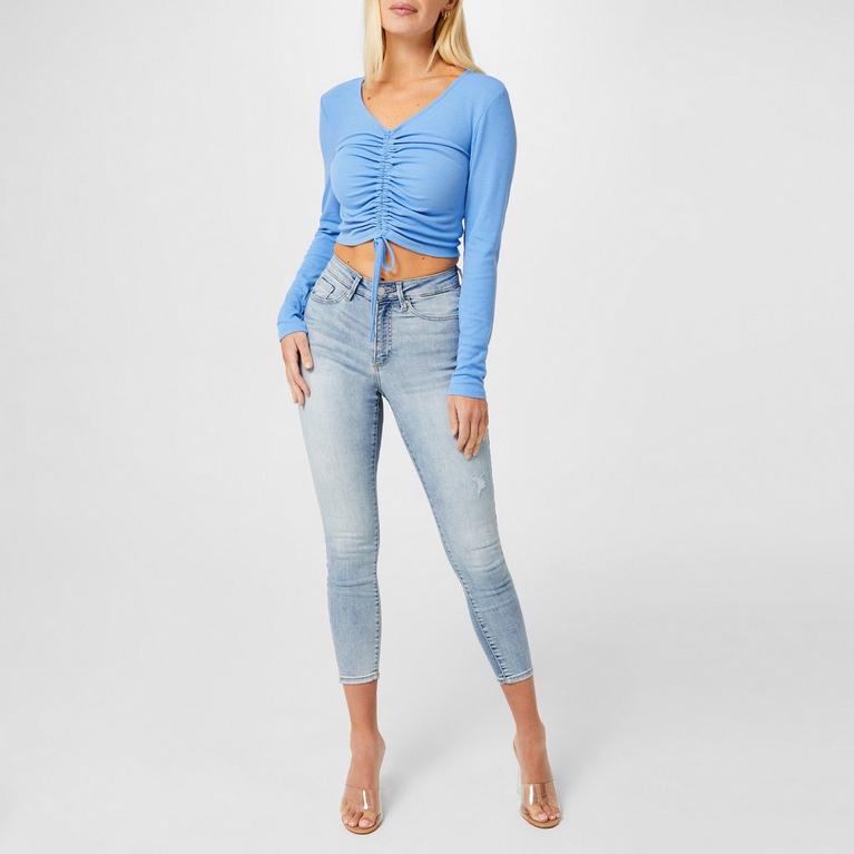 Denim bleu - Vero Moda - split-leg tapered denim jeans - 2