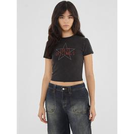 Guess Front Print and Studs T-Shirt