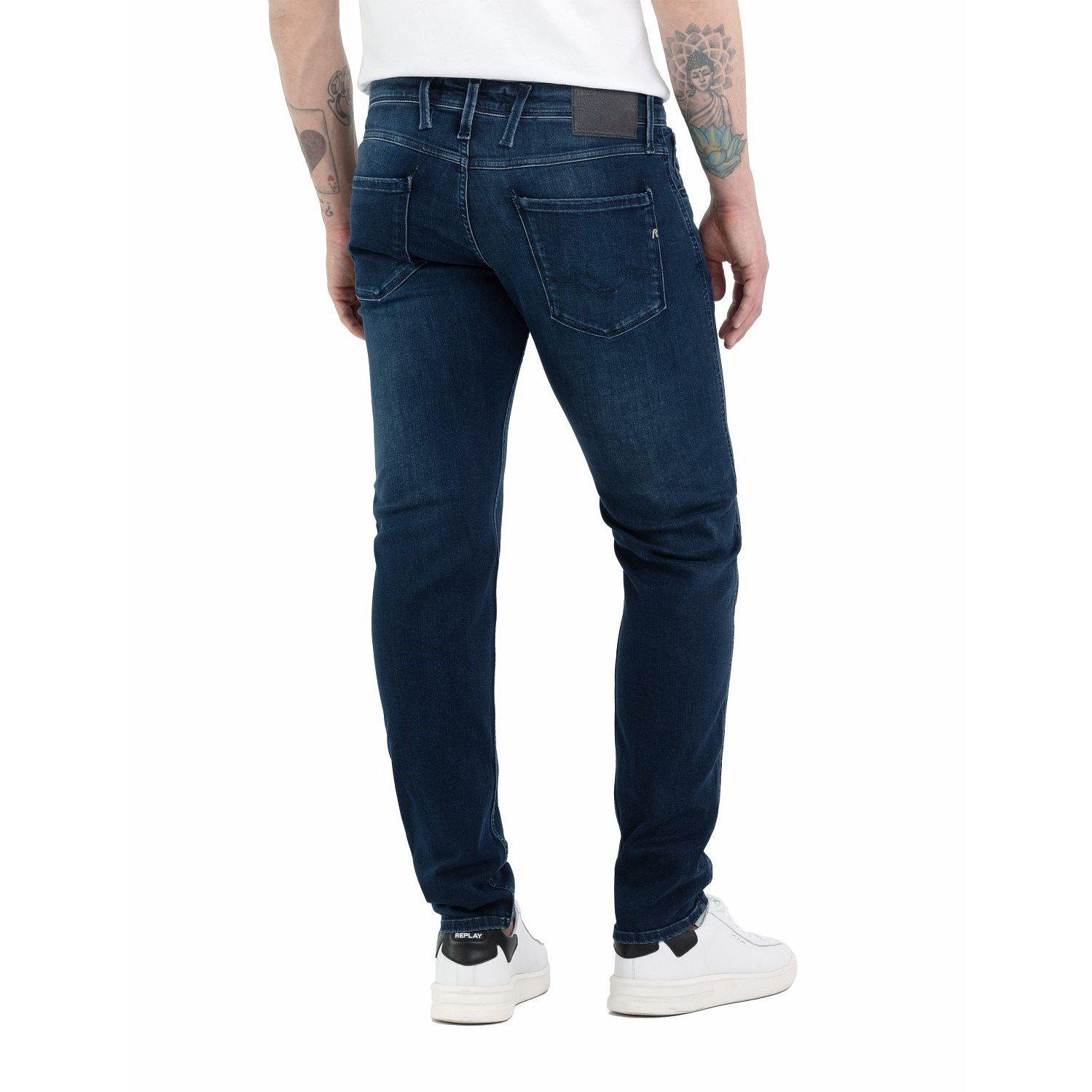 Dark Blue 007 - Replay - PowerStretch Anbass Slim Fit Jean - 4