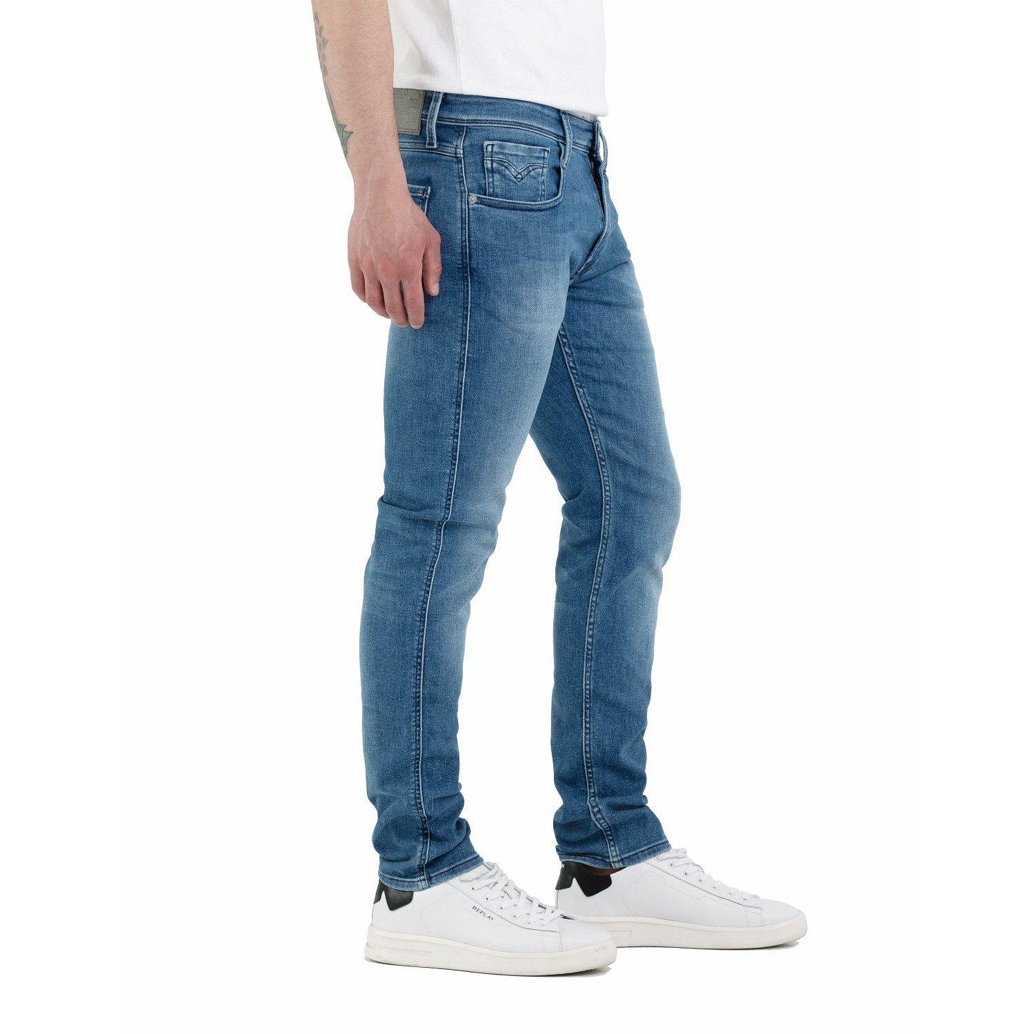 Jeans Replay Anbass Slim Fit Uomo - Power Stretch - Hyperflex Clouds - Tessuto Elastico - Foto 3