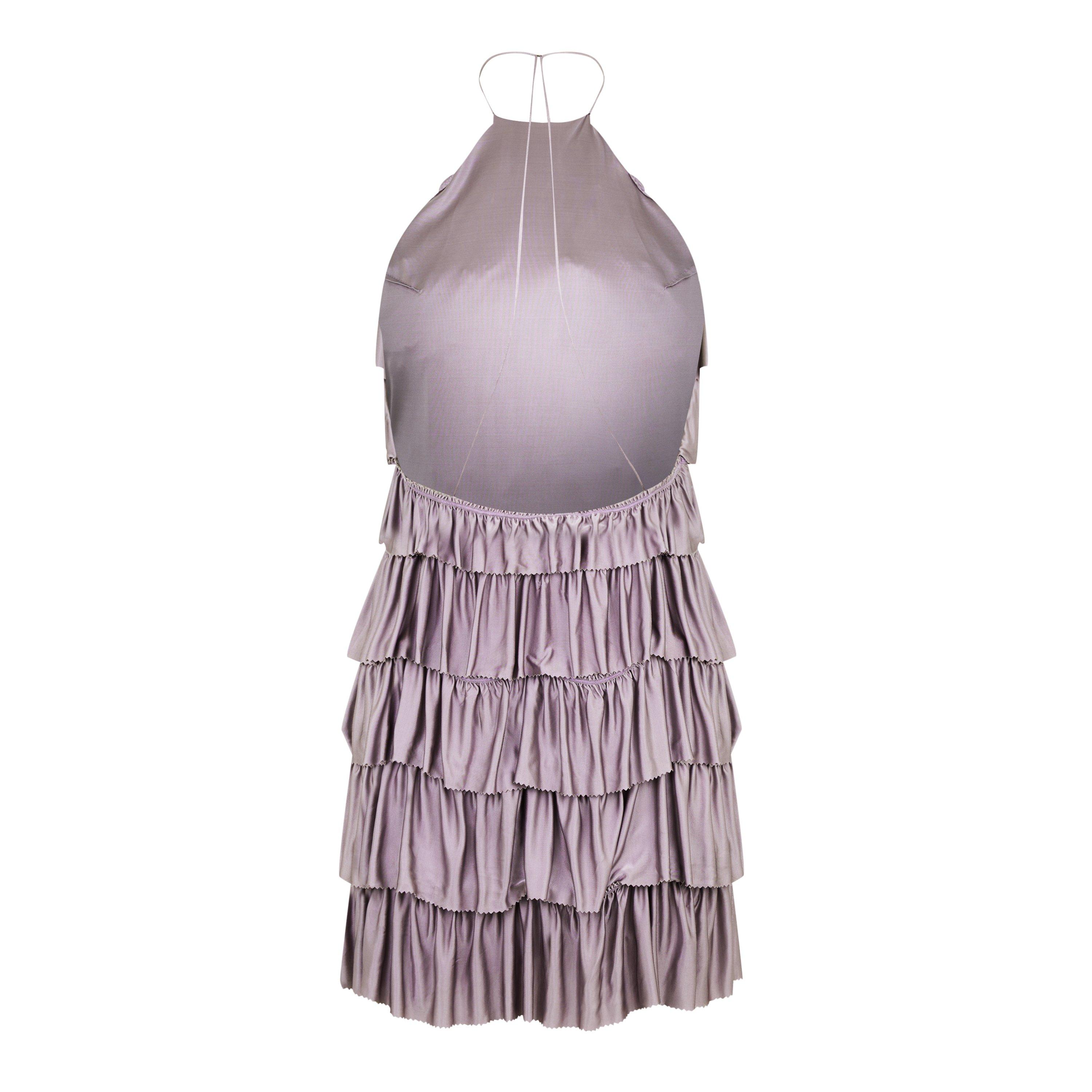 Mauve - Tom Ford - Women's Ruffled Halter Neck Viscose Mini Dress - 6