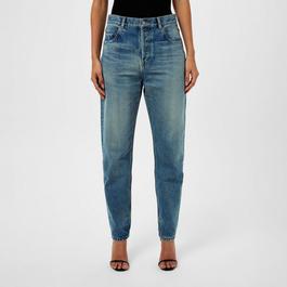 Saint Laurent Faded Wide Leg Jeans