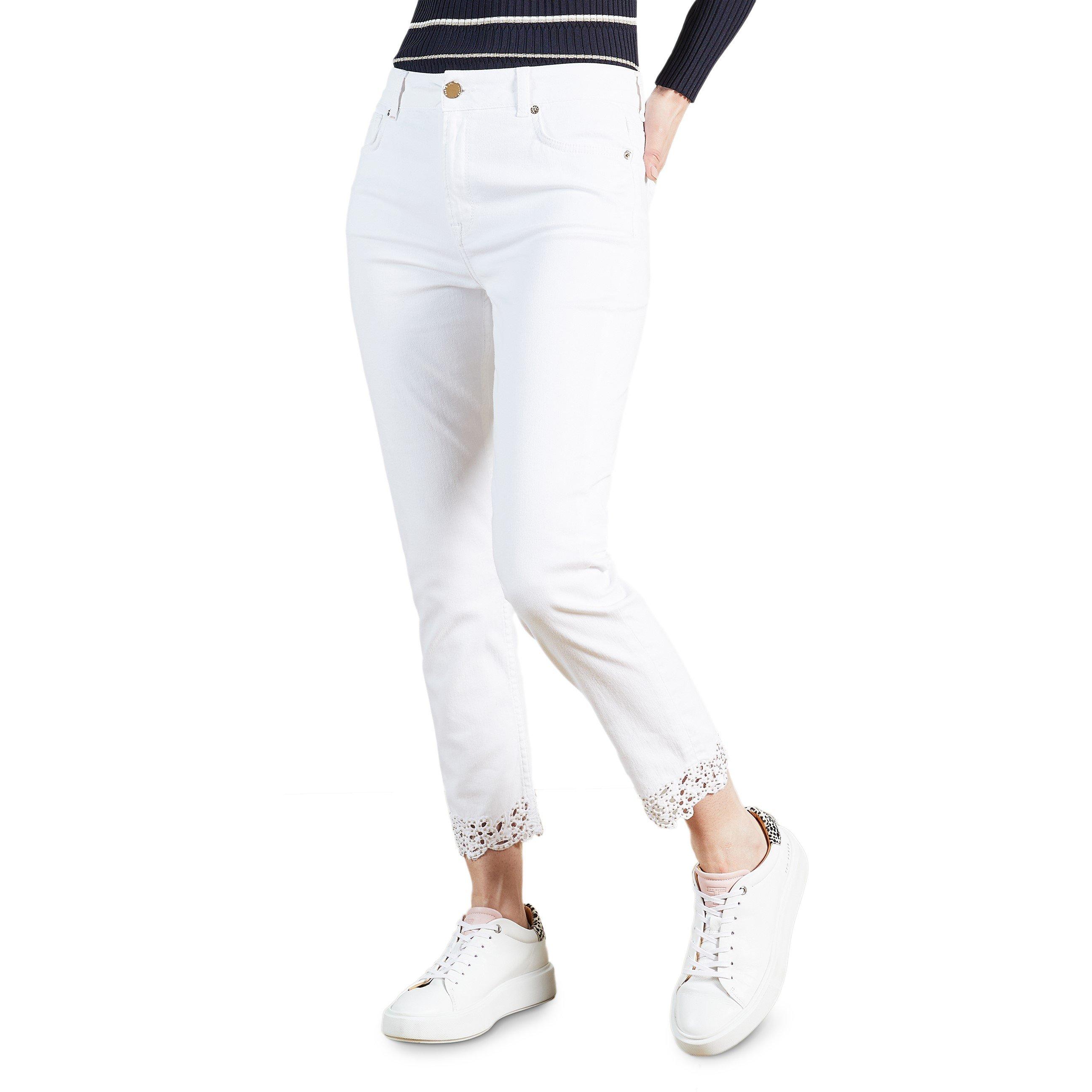 Ted Baker Lillya appliqué classic skinny jeans white - retailer 26