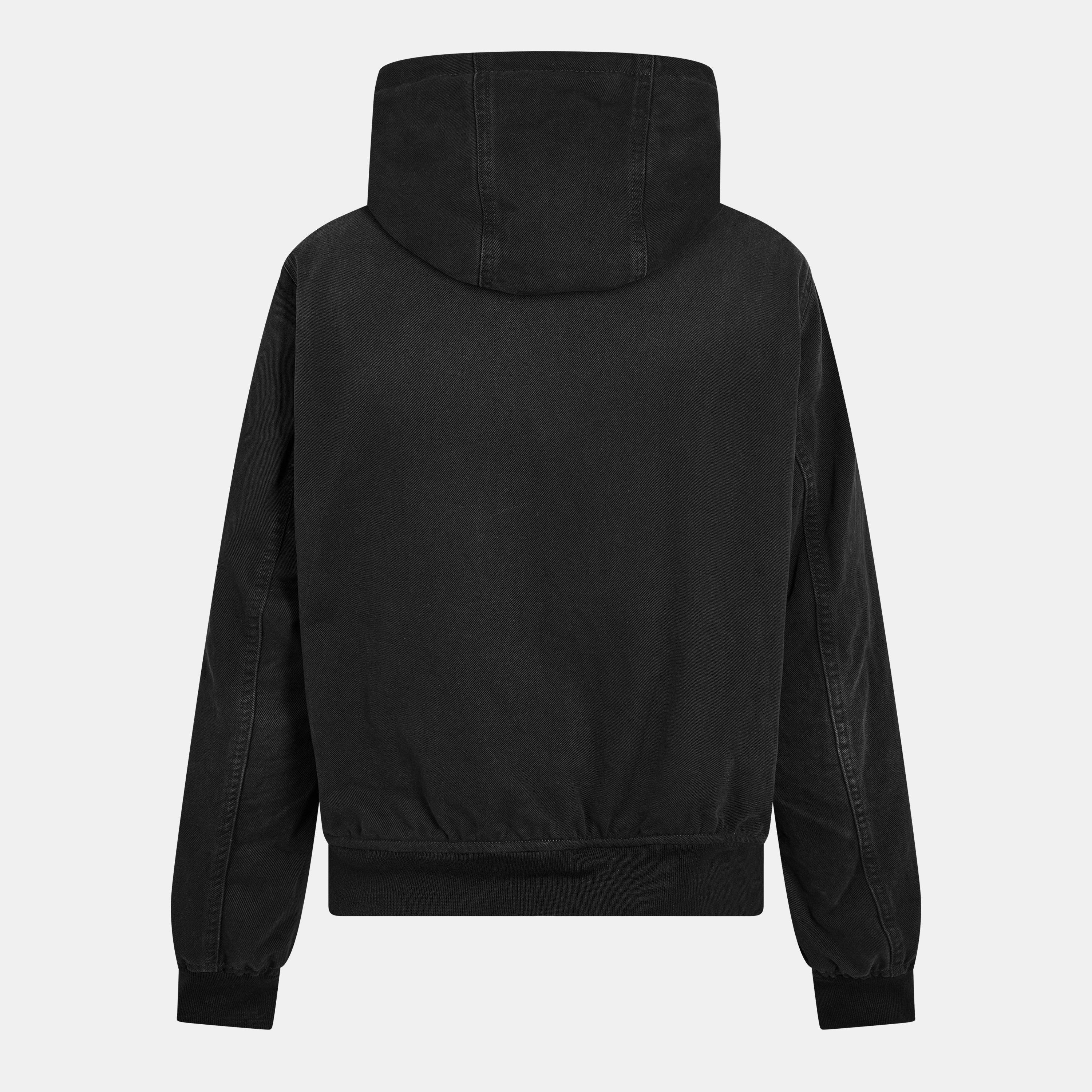 Faded Black - Prada - Men's Denim Hooded Long Sleeve Field Jacket - 2