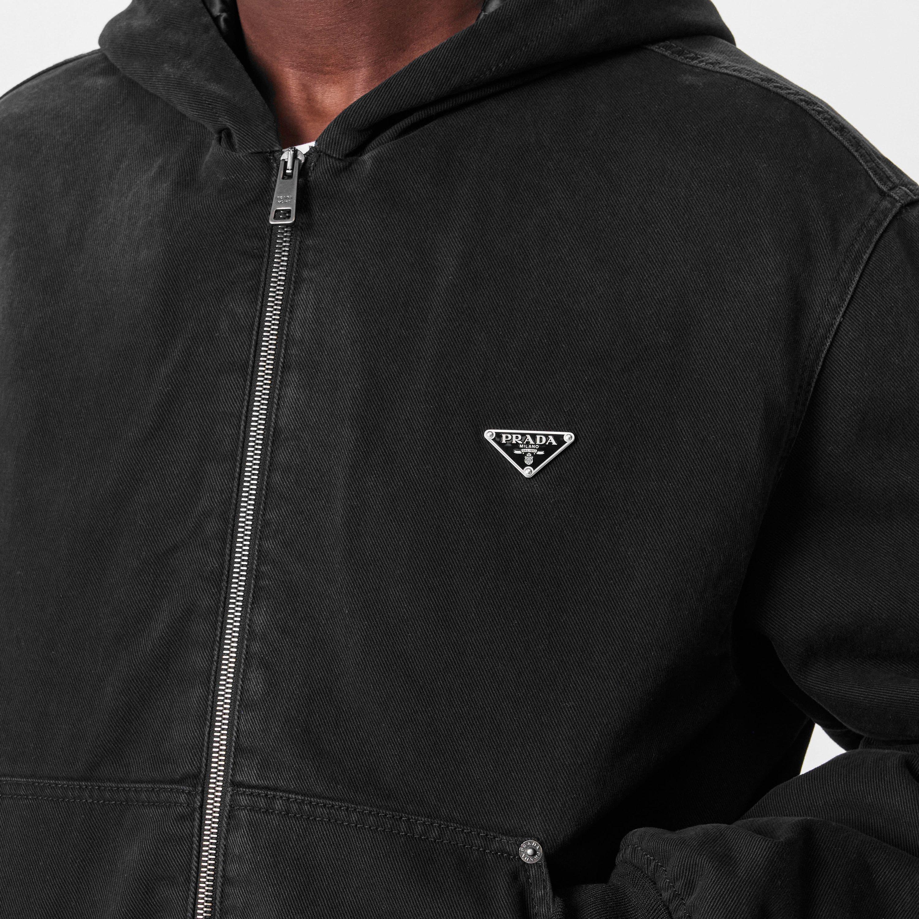 Faded Black - Prada - Men's Denim Hooded Long Sleeve Field Jacket - 5