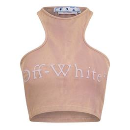 Off White Laundry Ribbed Stretch Crop Top