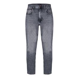 Tommy Hilfiger Blå jeans bermuda med sliddetaljer og slidser i kanterne