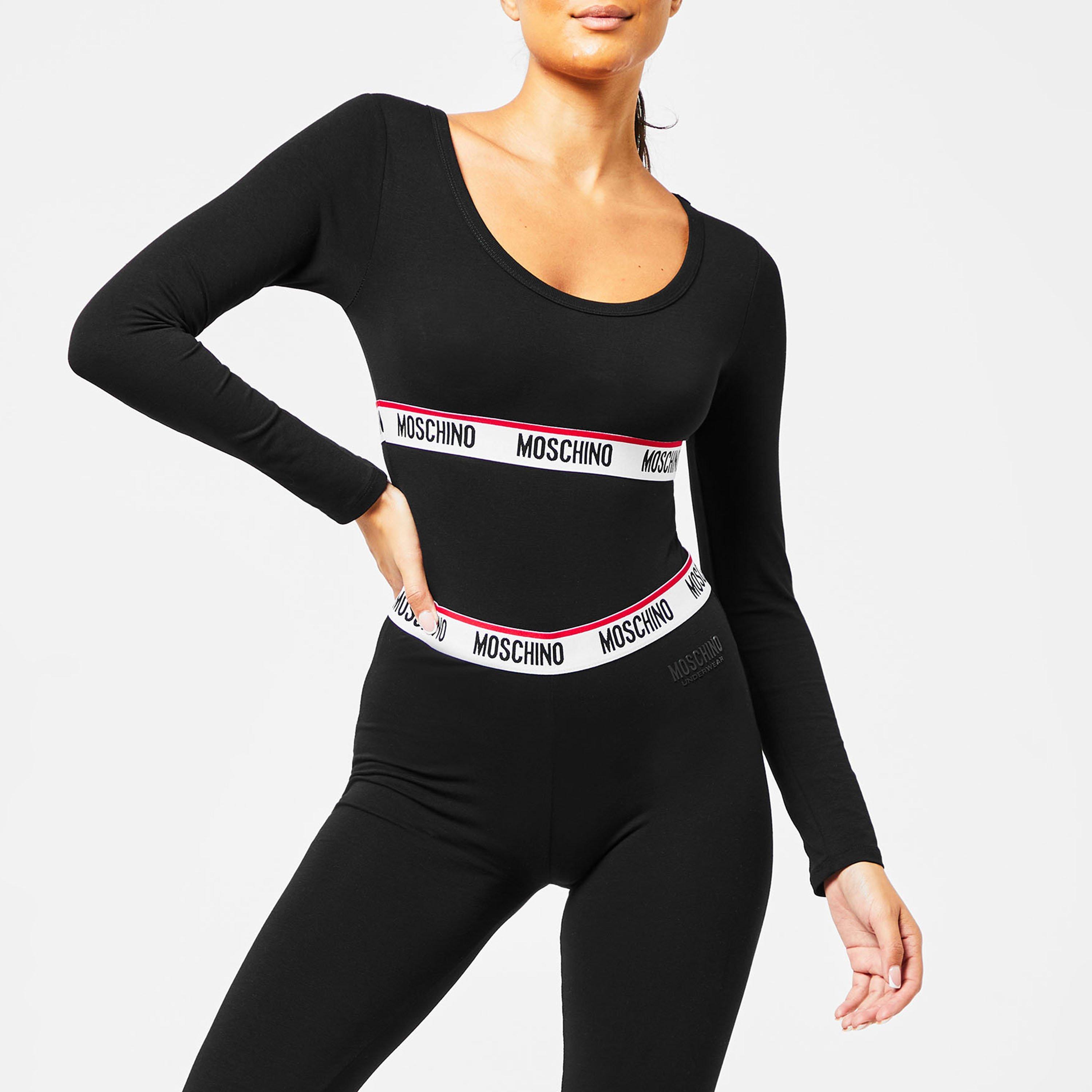 Black 0555 - Moschino - Long Sleeve Tape Bodysuit - 5