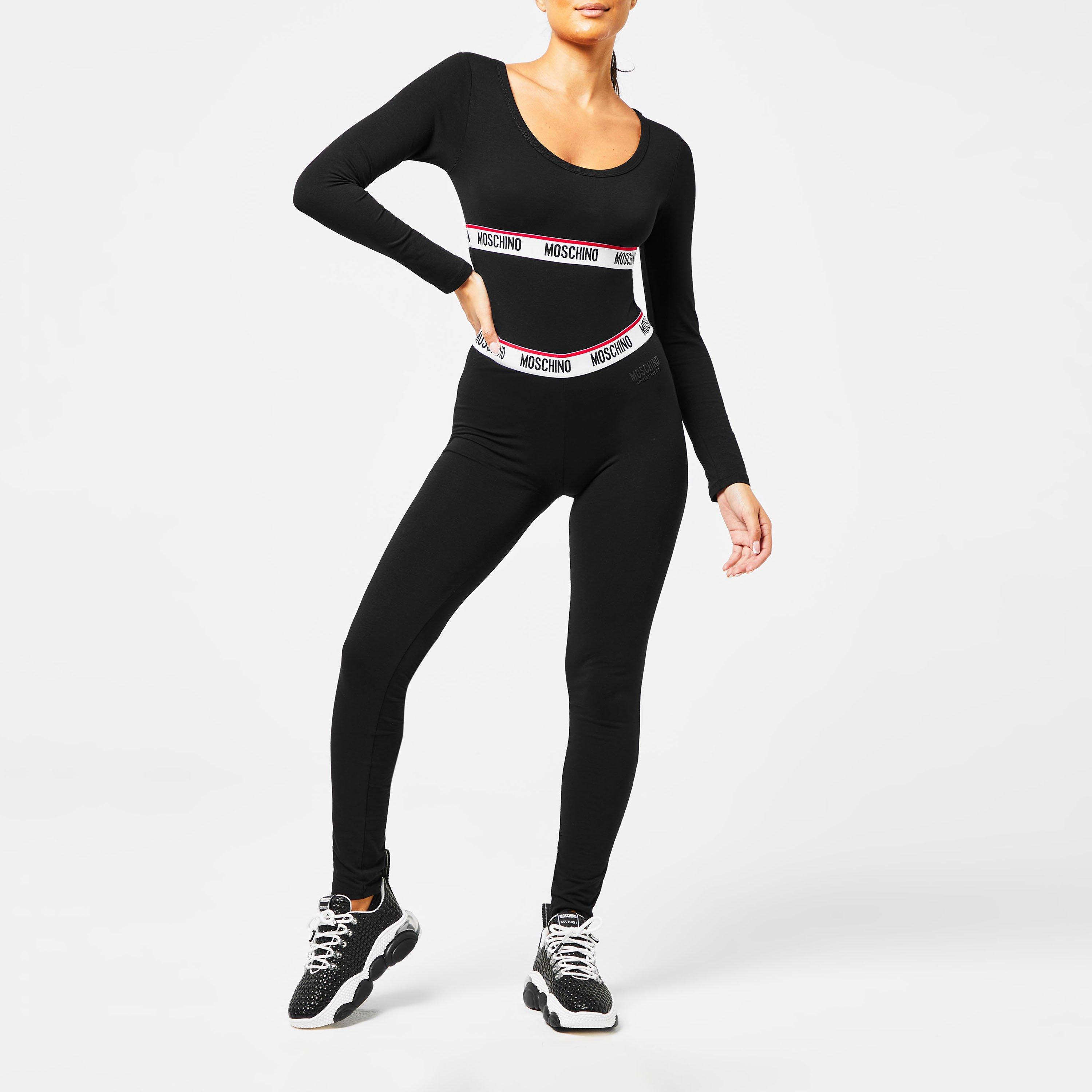 Black 0555 - Moschino - Long Sleeve Tape Bodysuit - 6
