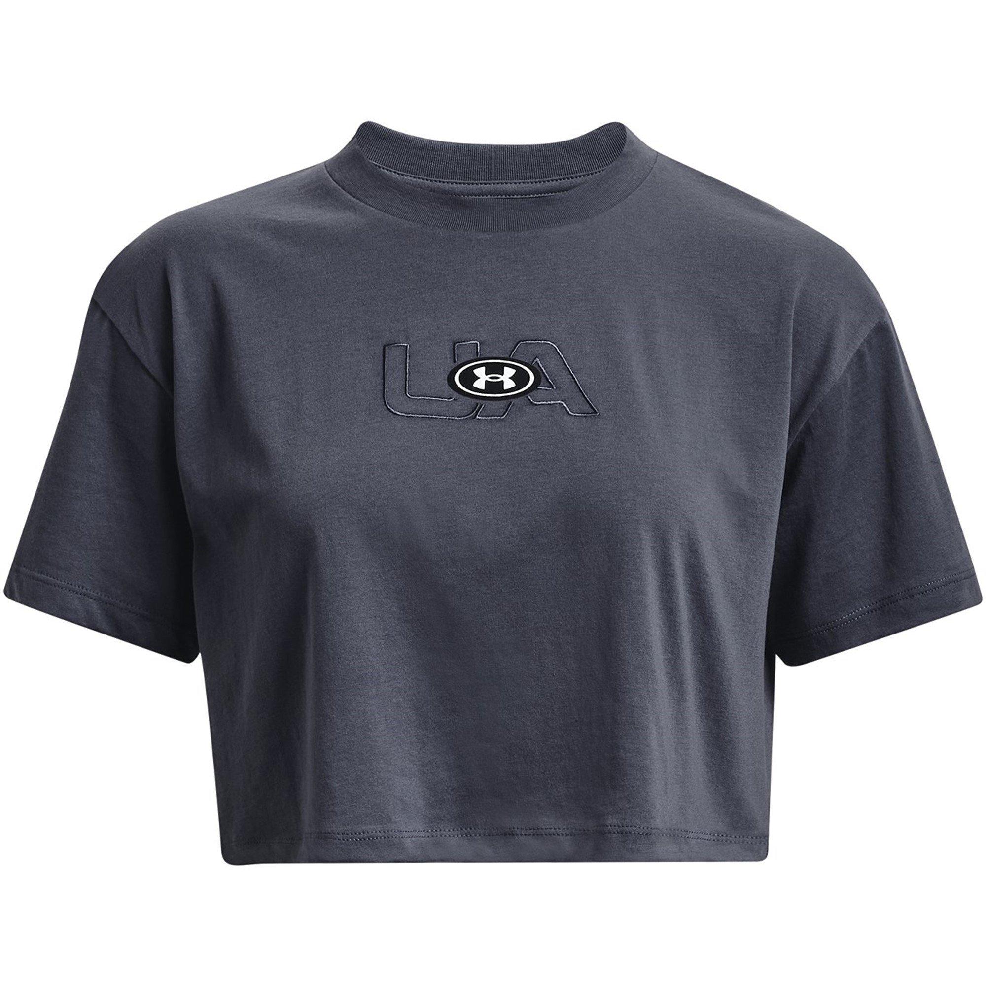 Pioggia torrenziale grigia - Under Armour - Logo Crop Short Seeve T Shirt - 1