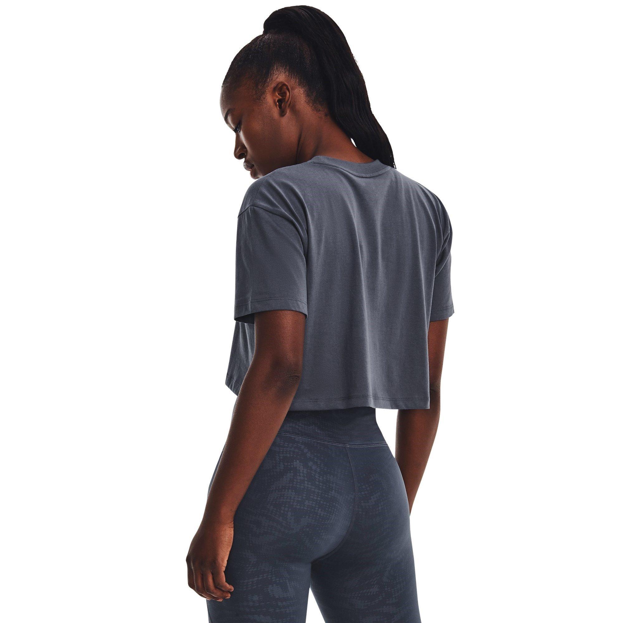 Pioggia torrenziale grigia - Under Armour - Logo Crop Short Seeve T Shirt - 4