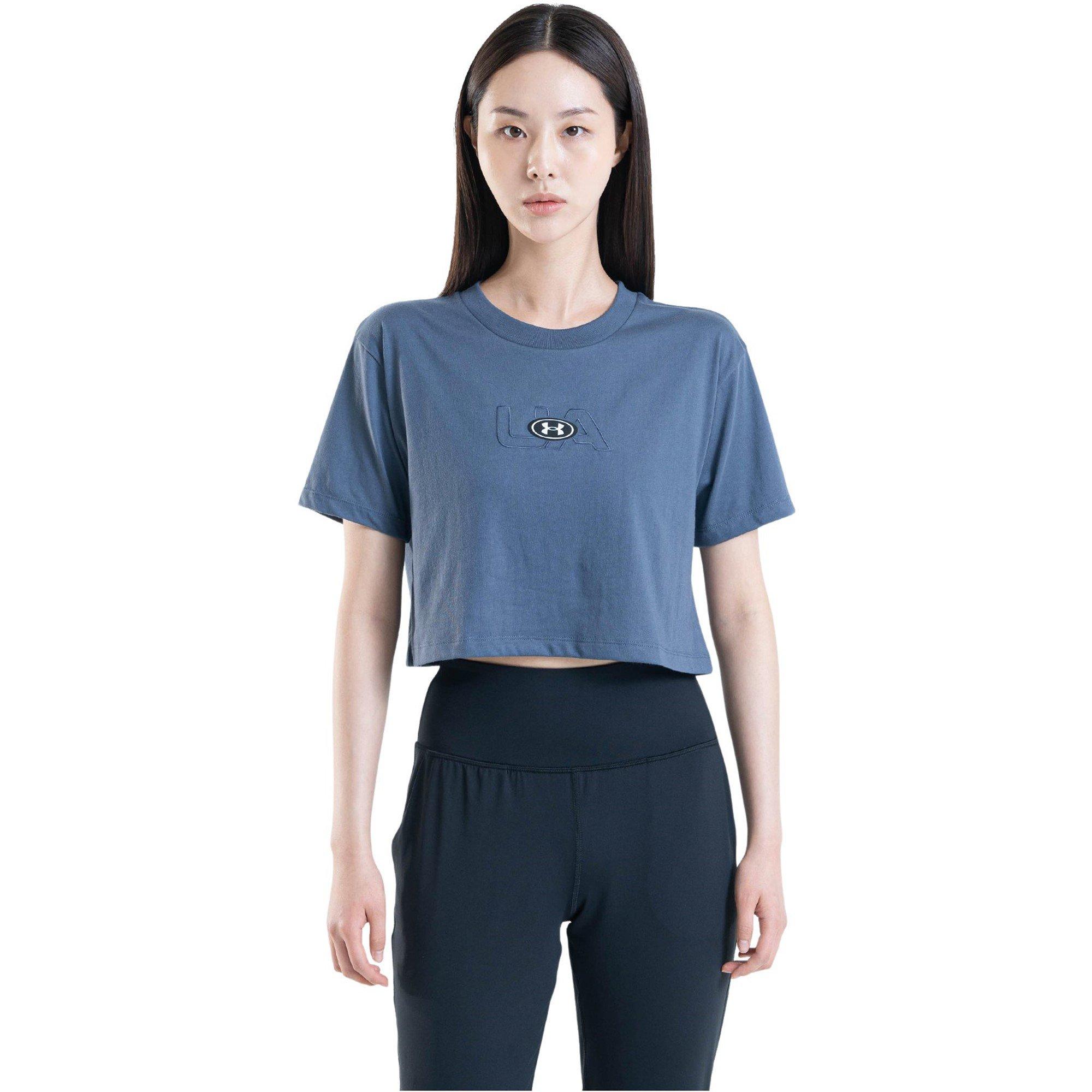 Pioggia torrenziale grigia - Under Armour - Logo Crop Short Seeve T Shirt - 5