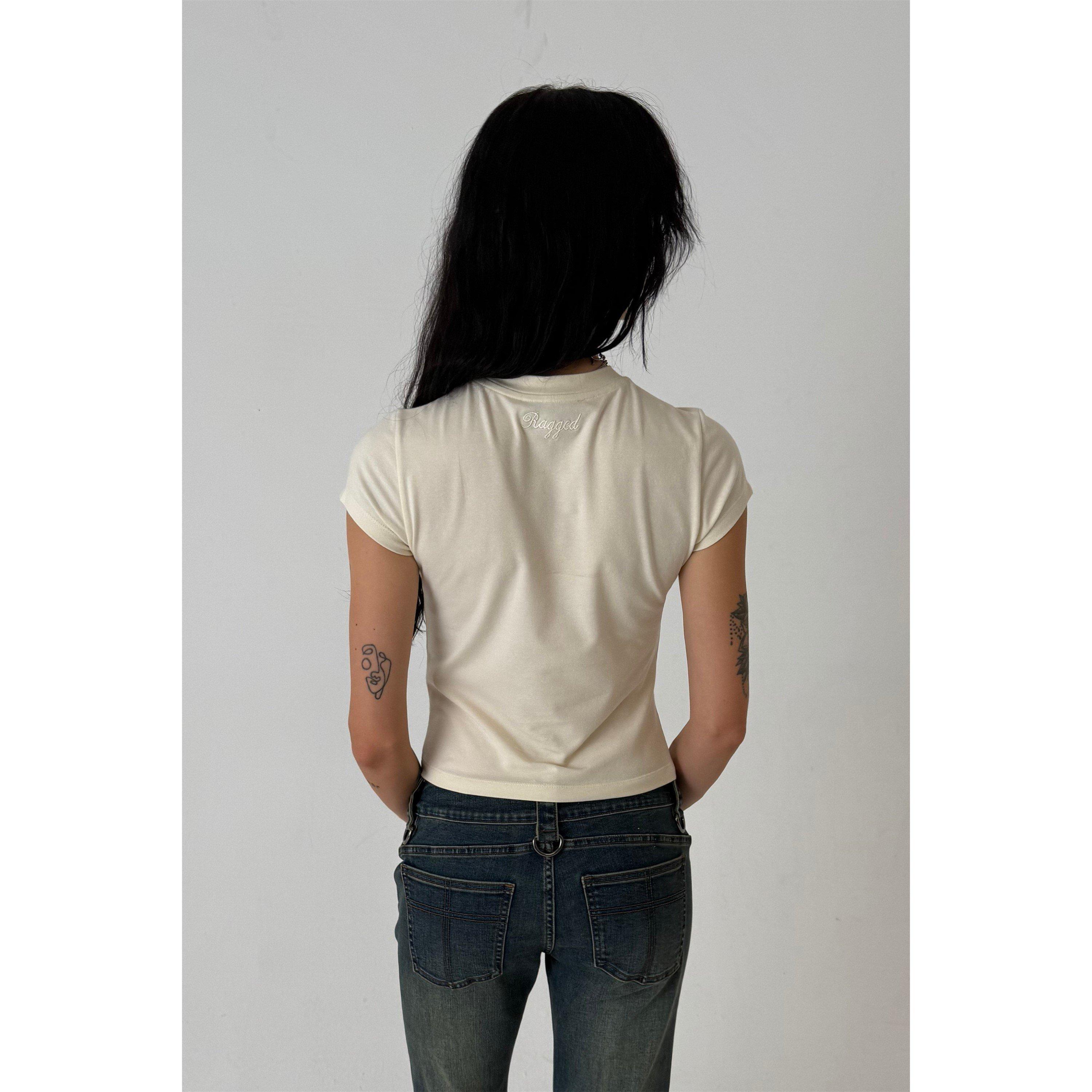 Ecru - The Ragged Priest - Women's Cropped Crop Top - 4