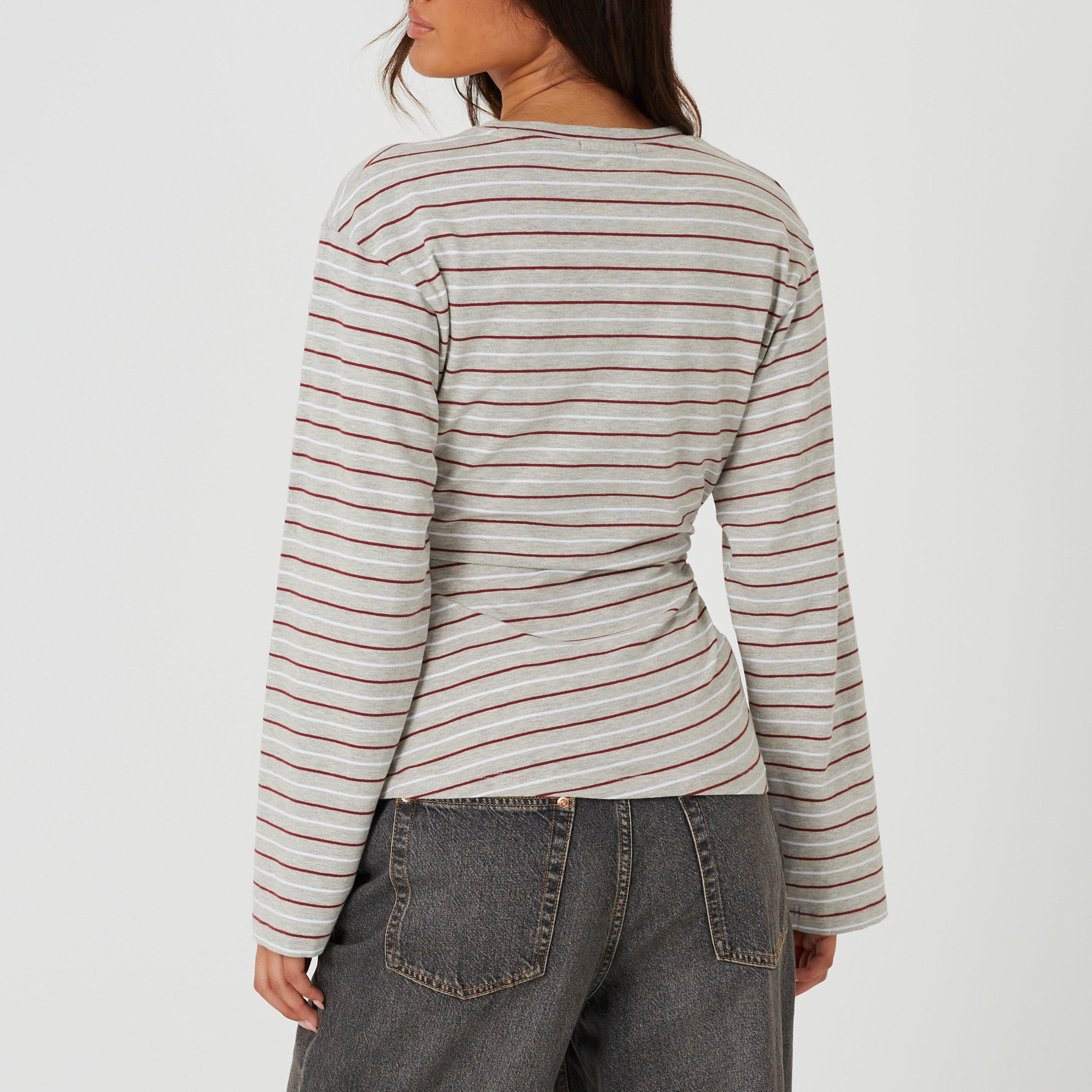 Grey/Bdy/Wht - Brave Soul - Brave Soul Ladies Striped Long Sleeve Top - 2
