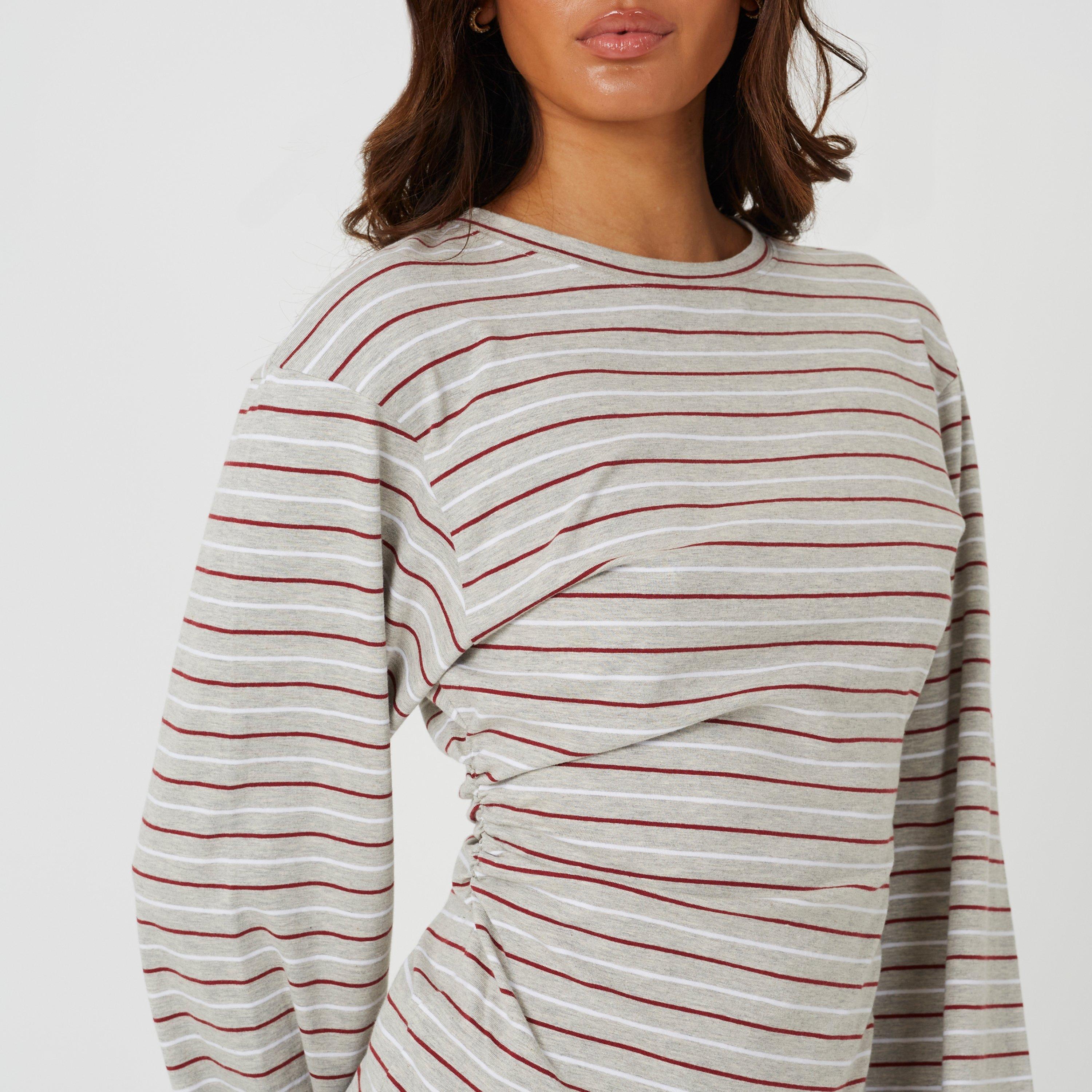 Grey/Bdy/Wht - Brave Soul - Brave Soul Ladies Striped Long Sleeve Top - 3