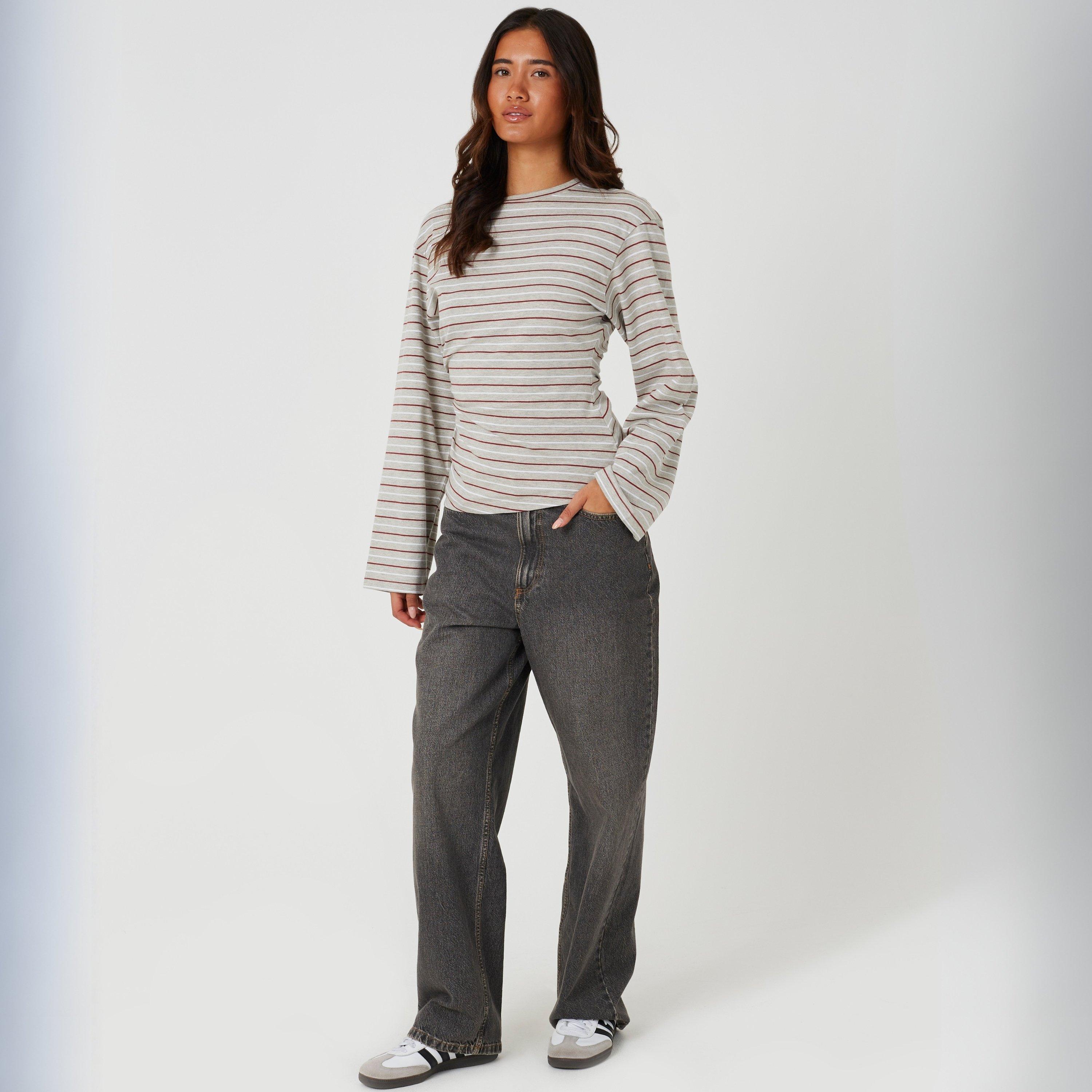 Grey/Bdy/Wht - Brave Soul - Brave Soul Ladies Striped Long Sleeve Top - 4