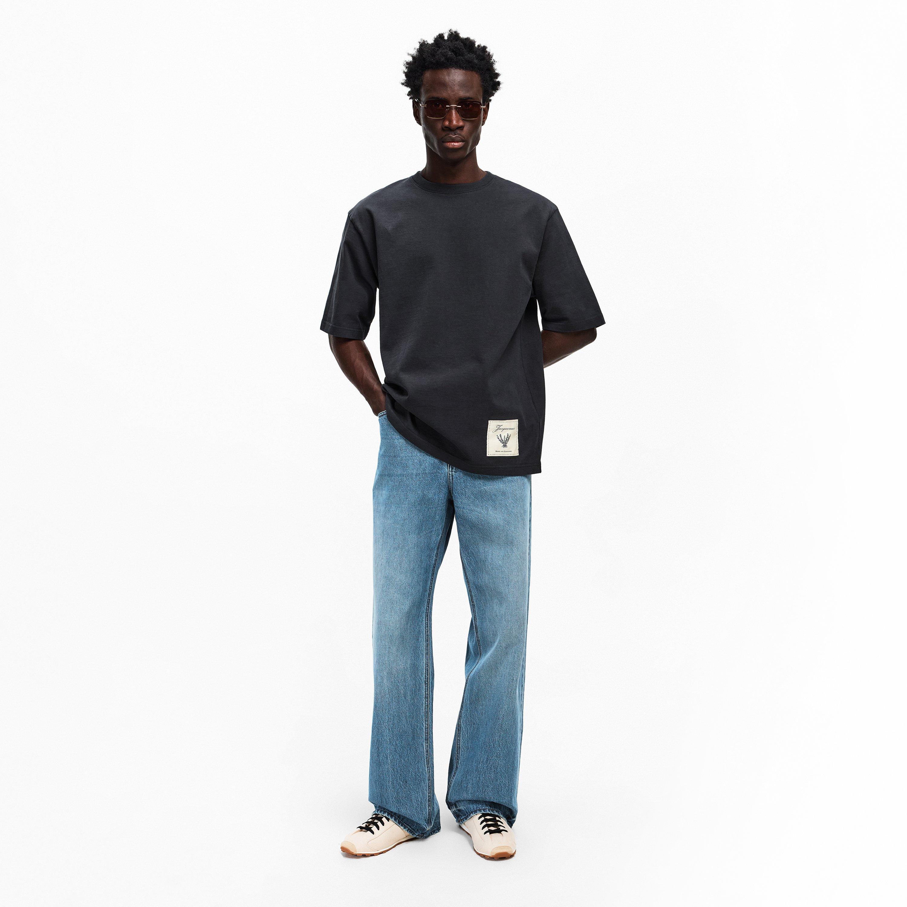 Blue - Jacquemus - Men's Jacquard Script Straight Leg Jeans - 6