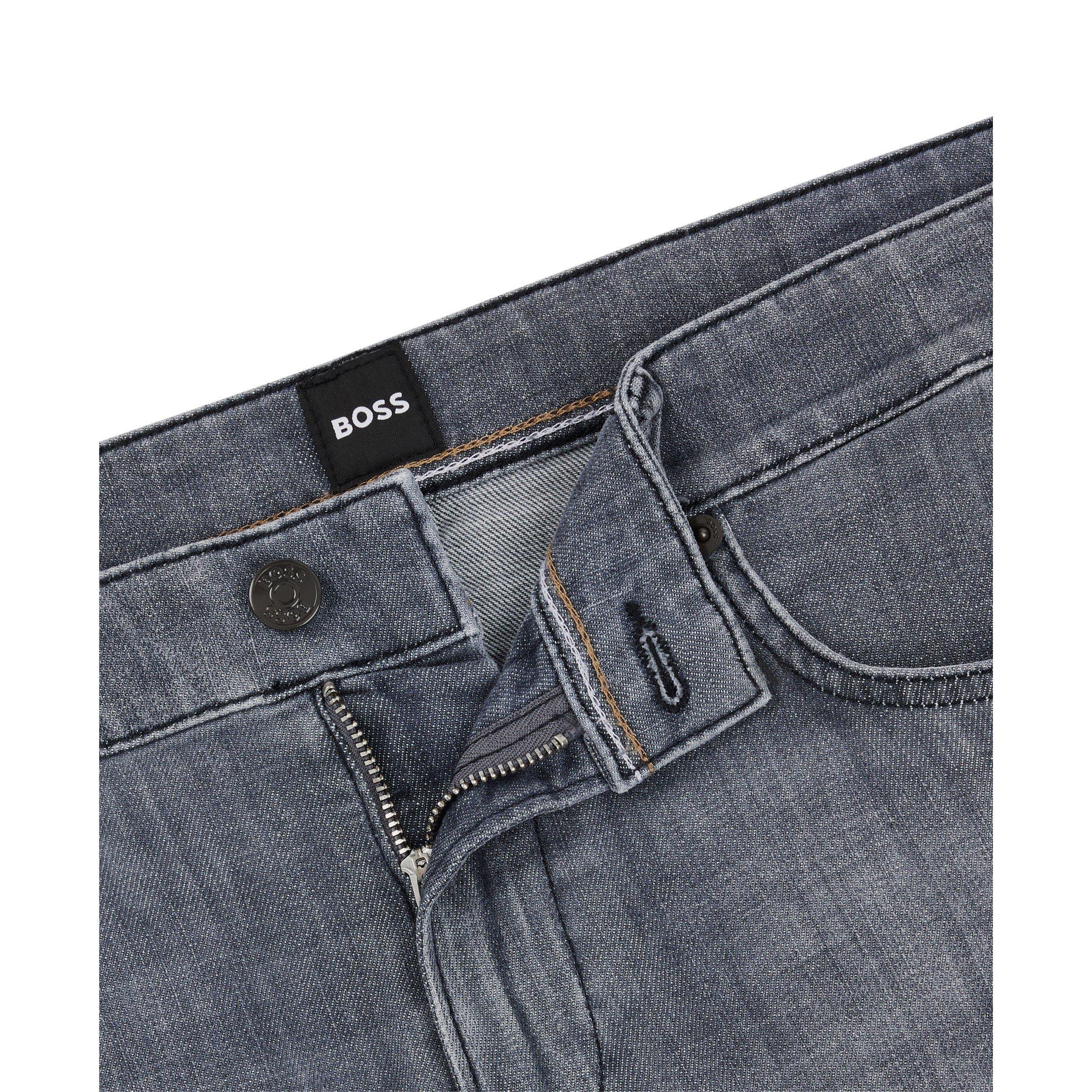 Silver - Boss - Men's Delaware Slim Fit Stretch Denim Jeans - 6