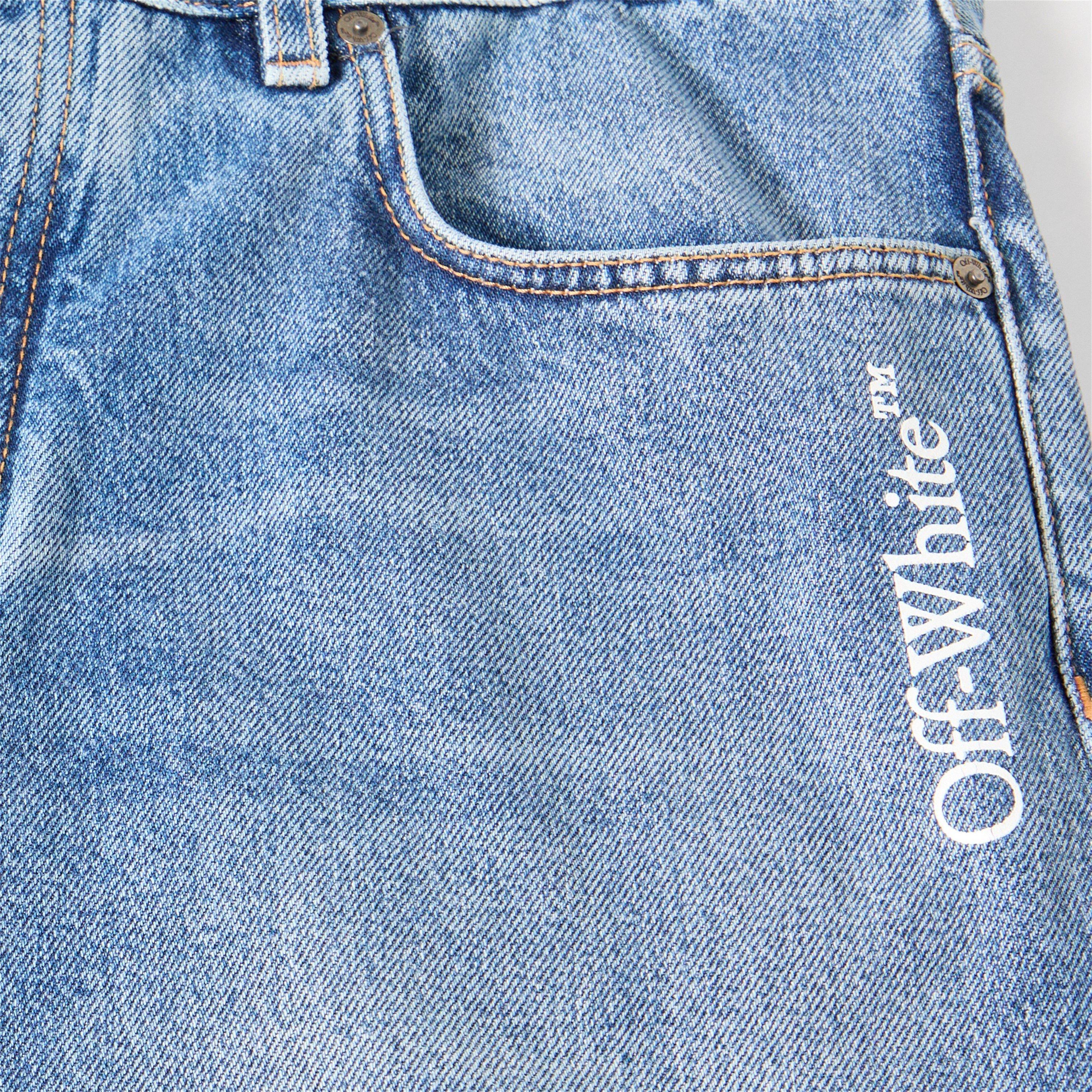 Med Blue 4000 - Off White - Men's Half Arrow Straight Leg Jeans - 5