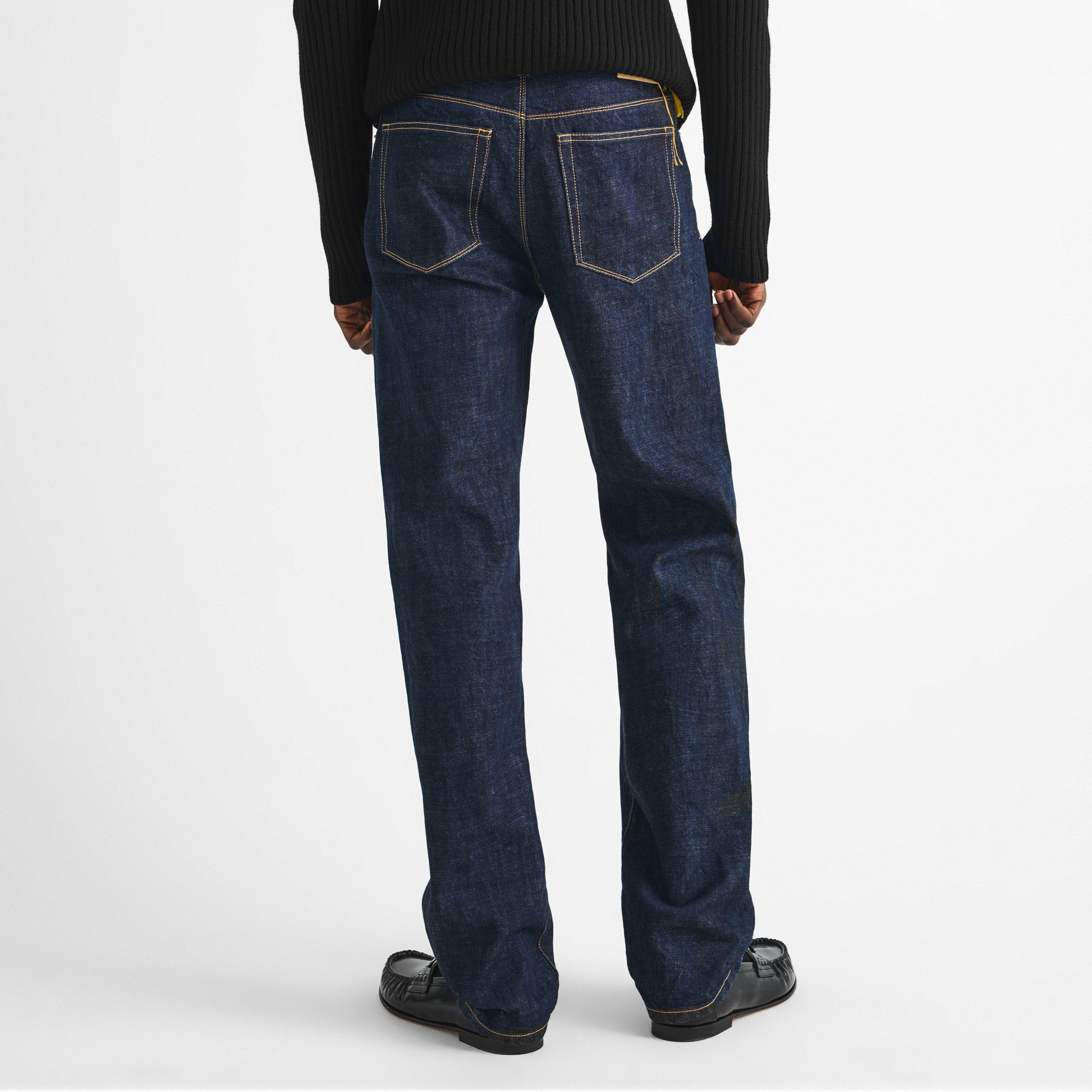 Blu Navy - Fendi - Men's Mid-Rise Cotton Straight Leg Jeans - 4