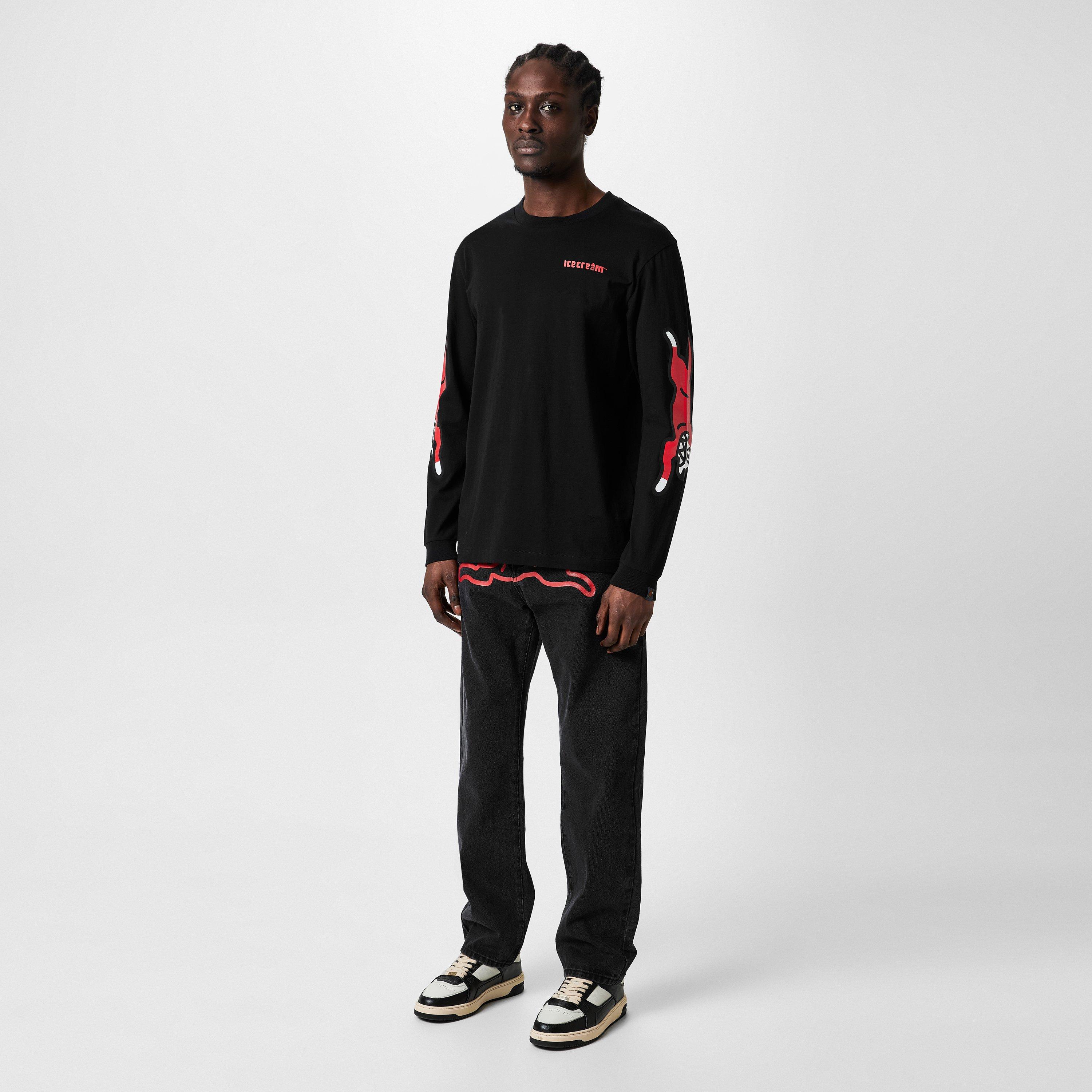 Black - ICECREAM - Men's Running Dog Straight Leg Jeans - 4