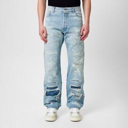 Heron Preston Super Distressed 5 Pocket Jeans