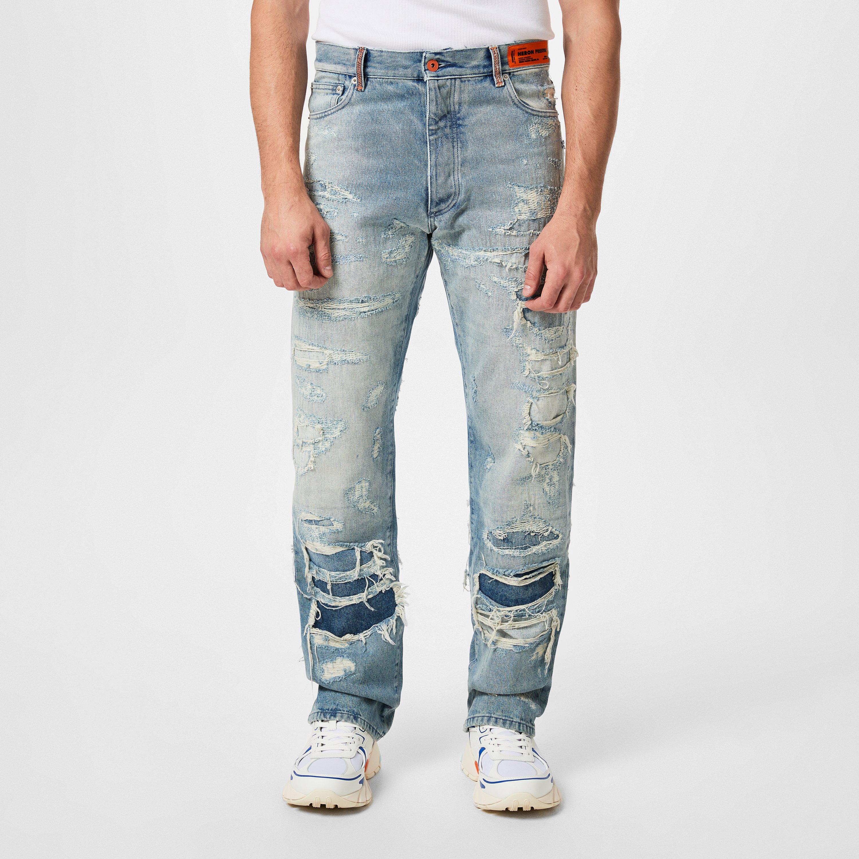 Vintage Blue - Heron Preston - Super Distressed 5 Pocket Jeans - 1
