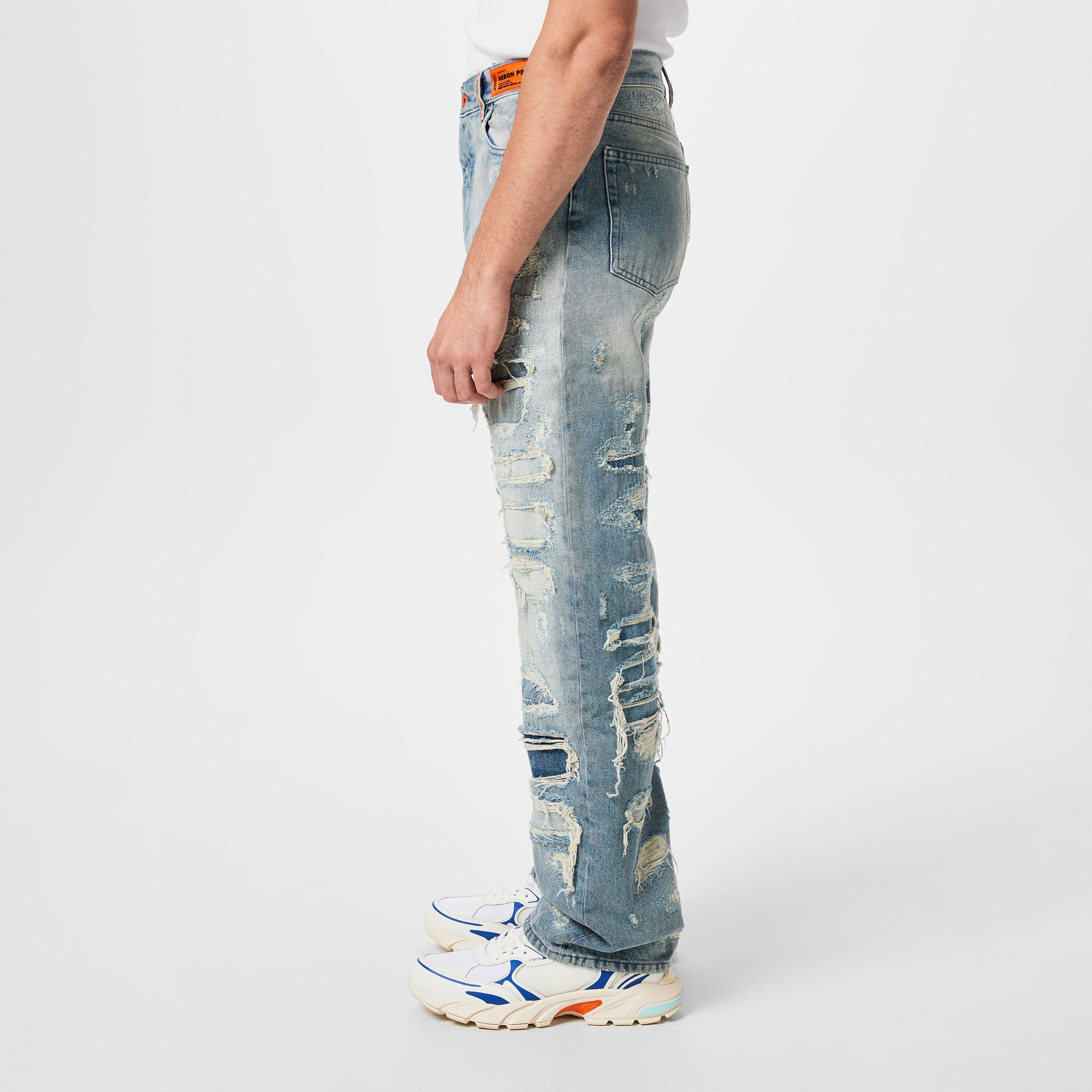 Vintage Blue - Heron Preston - Super Distressed 5 Pocket Jeans - 2