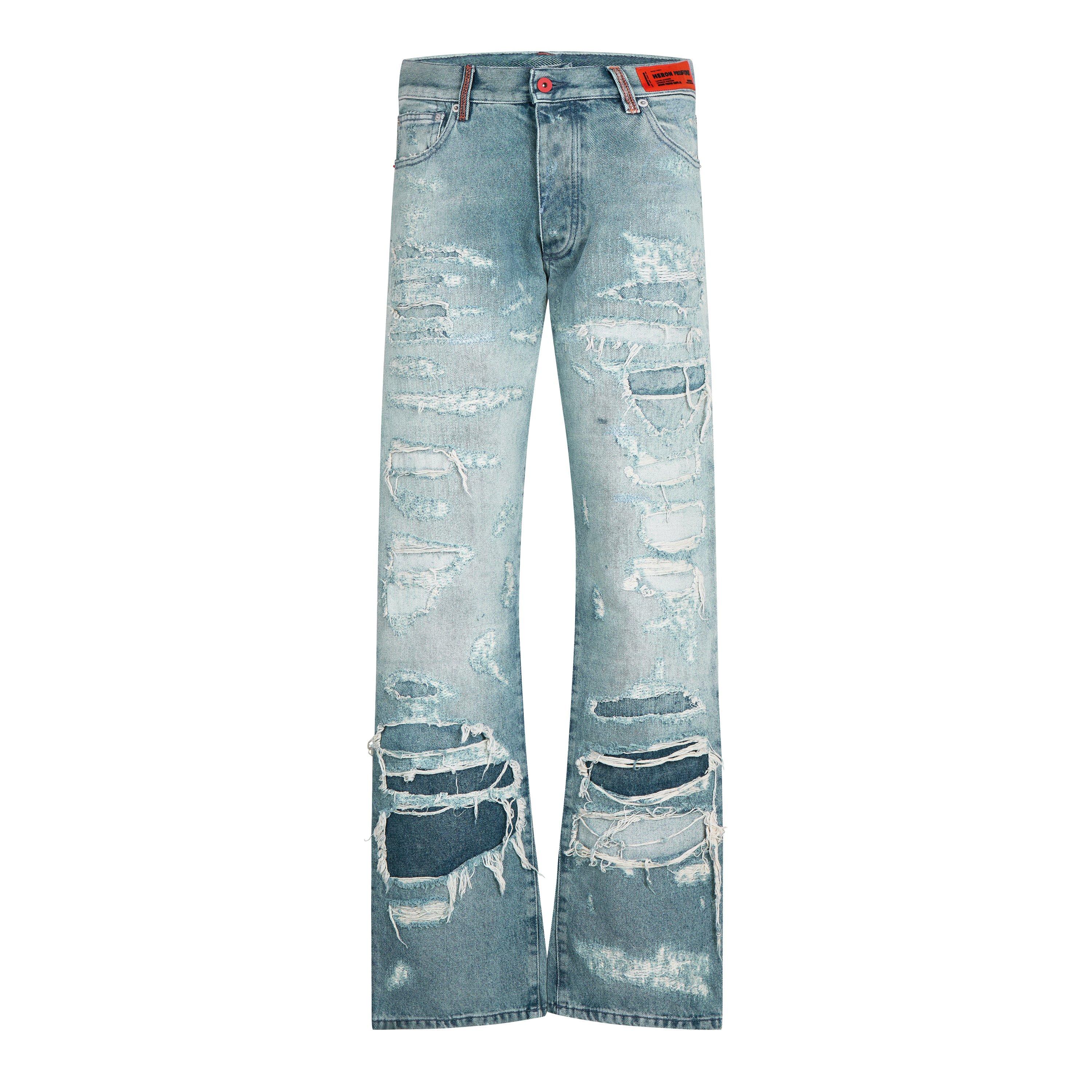 Vintage Blue - Heron Preston - Super Distressed 5 Pocket Jeans - 5