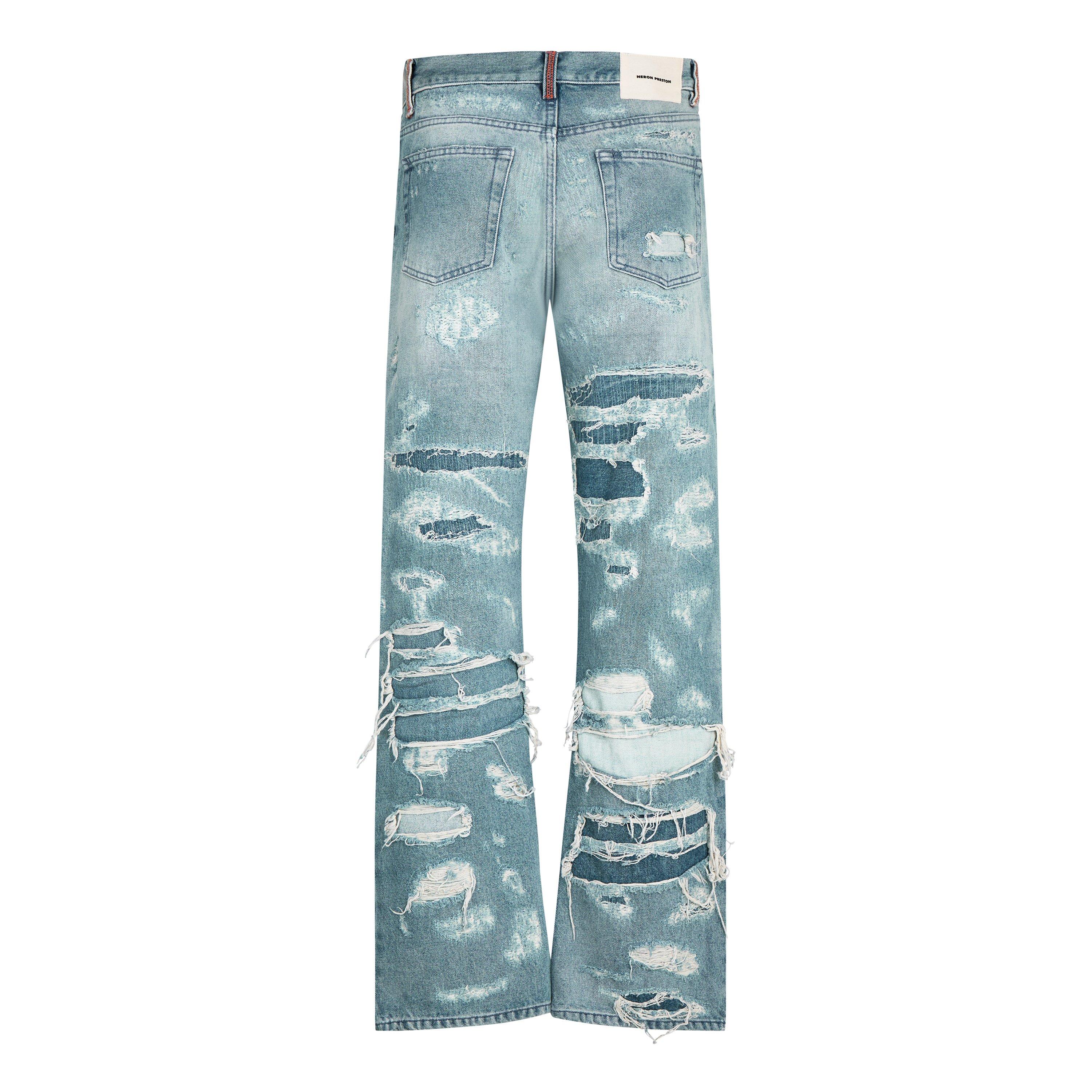 Vintage Blue - Heron Preston - Super Distressed 5 Pocket Jeans - 6