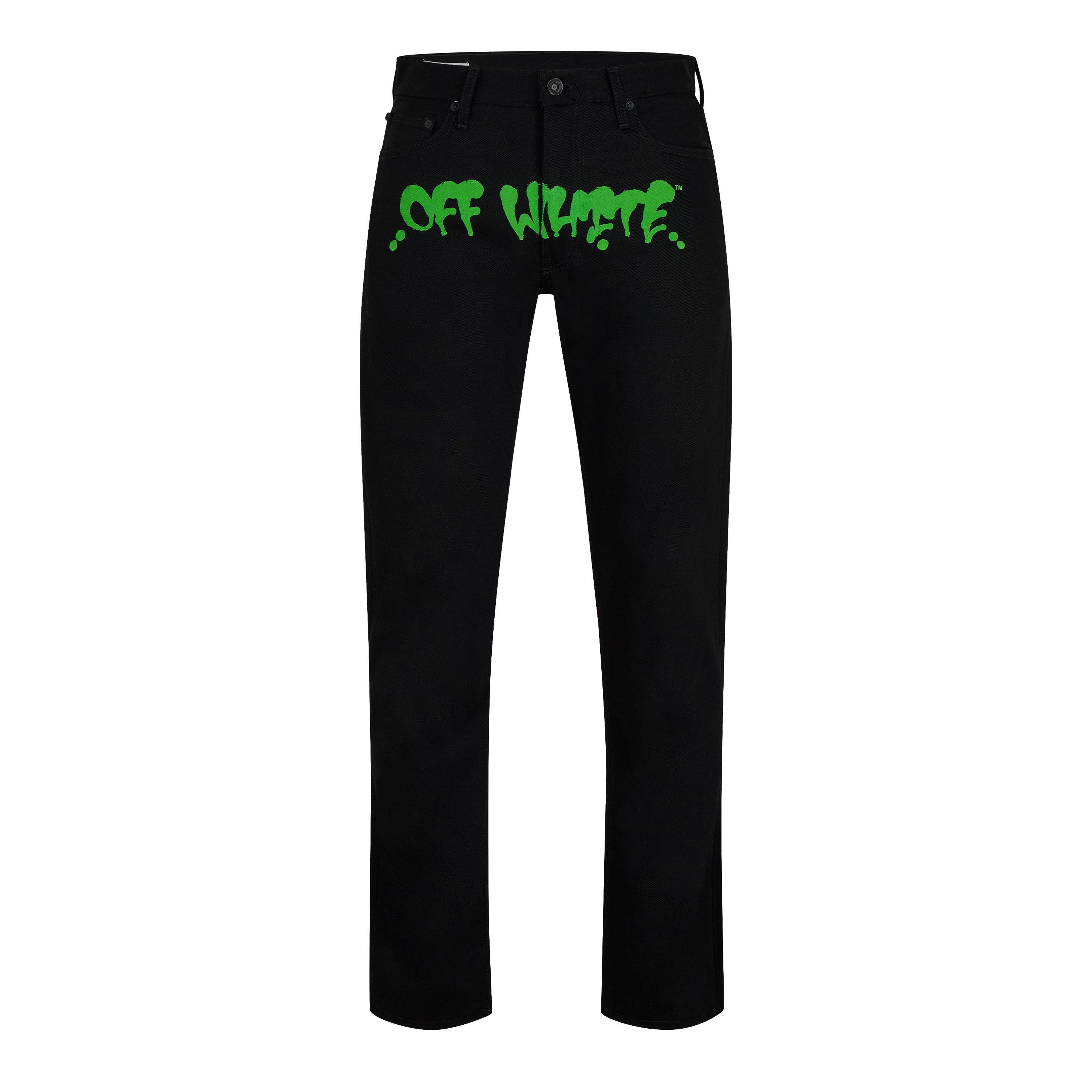 Black Green - Off White - Men's Neen Slim Fit Jeans - 1