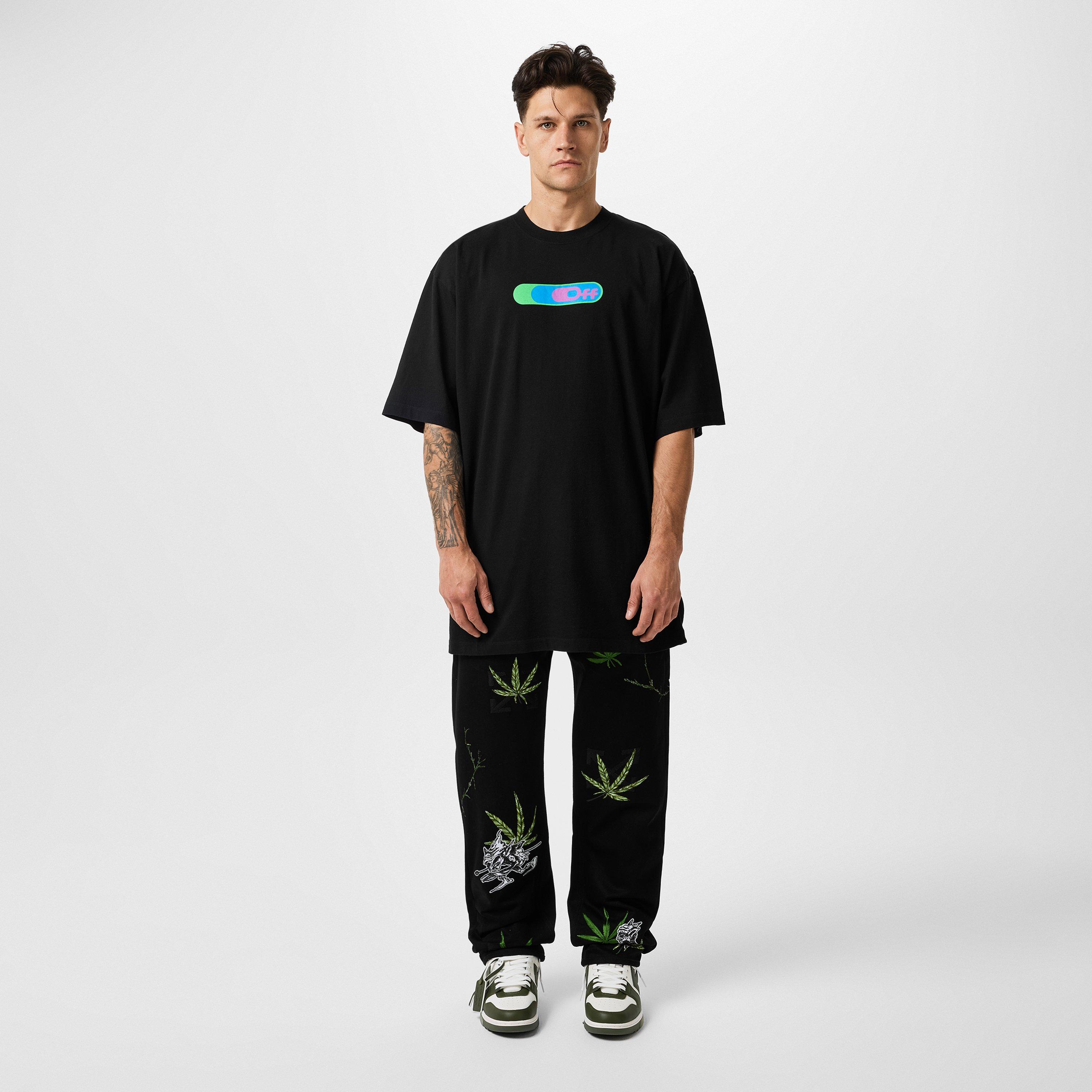 Black Green - Off White - Men's Skinny Fit Jeans - 4