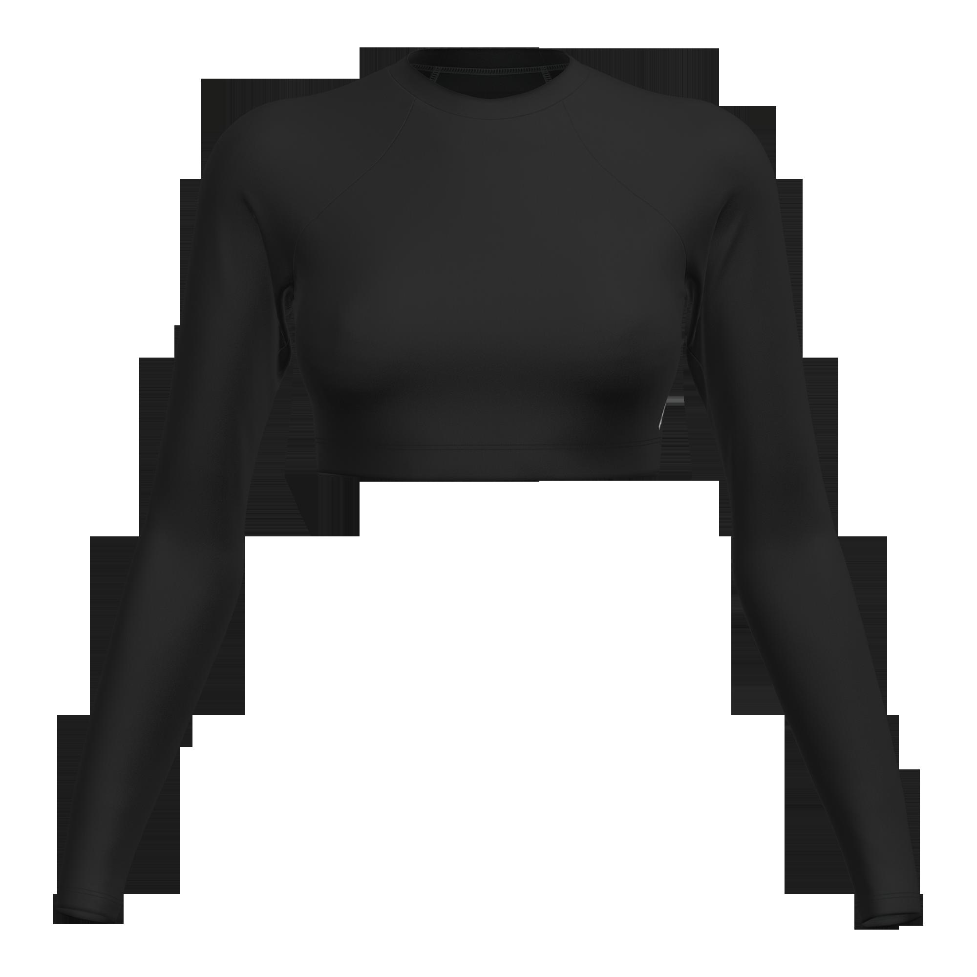 Grey - Speedo - Women's Long Sleeve Cropped Top - 1