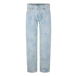 Marcelo Burlon Patchwork-Design Ripped-Detail Jeans