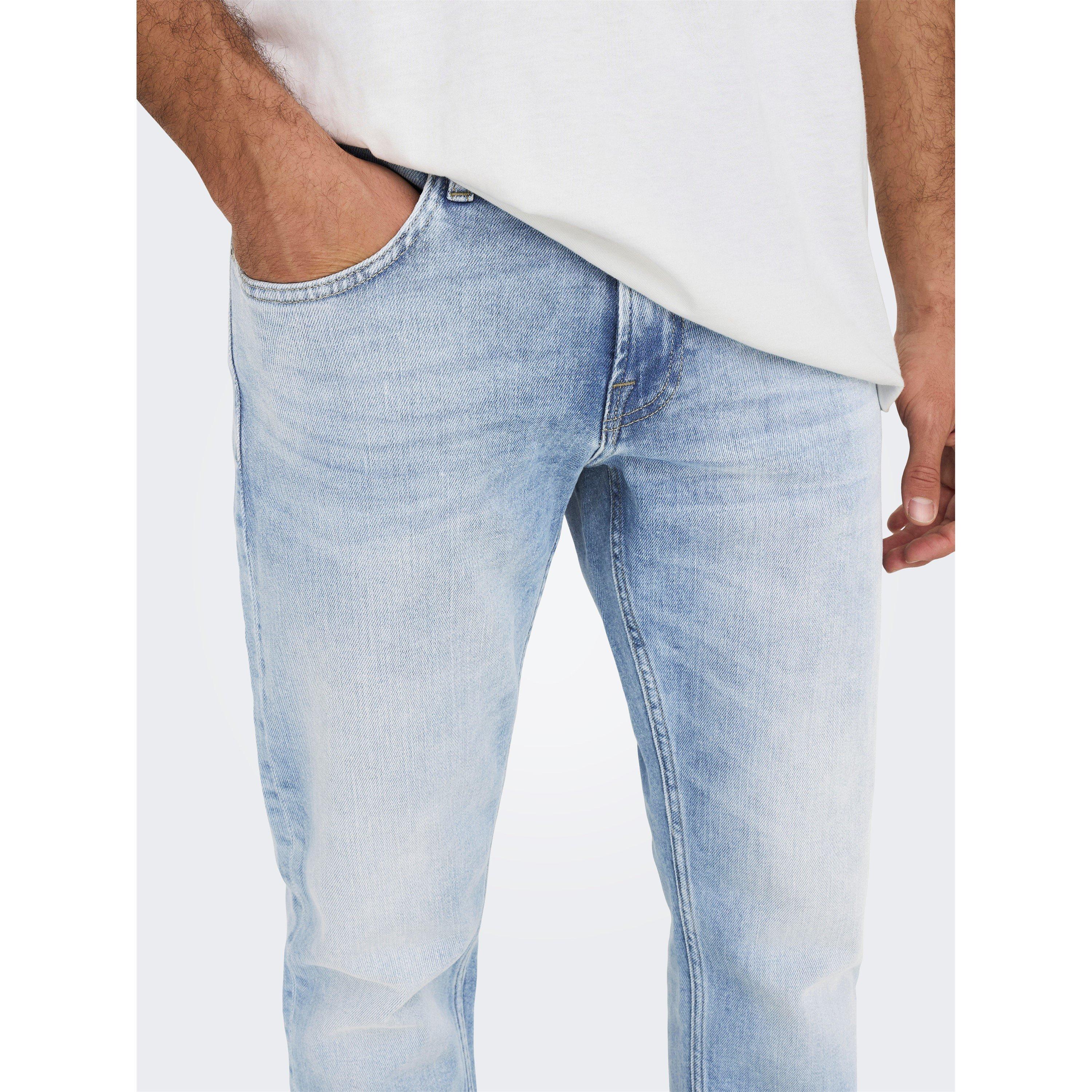 Lt Blue Denim - Only and Sons - Tai Skinny Tapered Jeans - 4