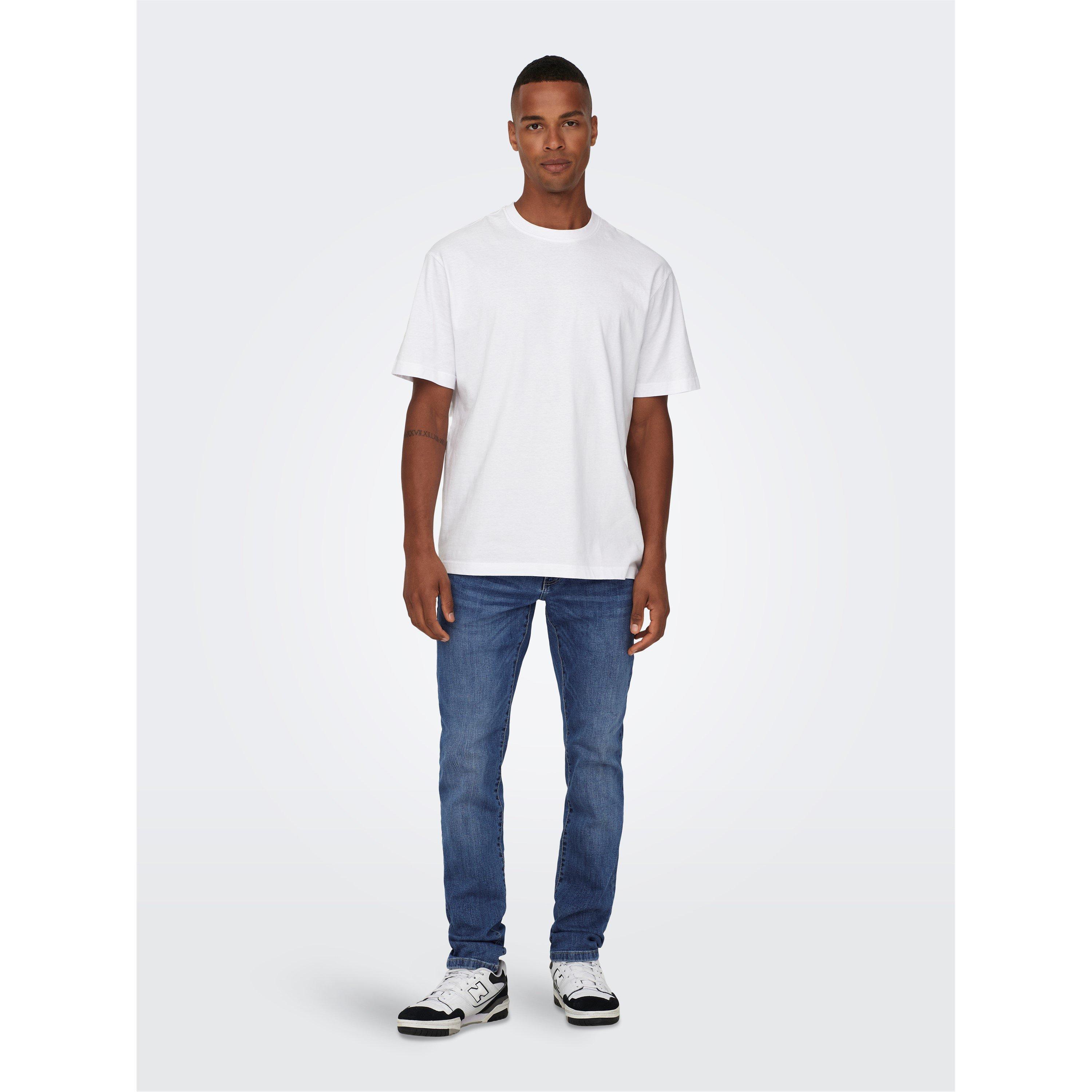 Only And Sons Men's Tapered Jeans - Mid Blue Denim - 34W R