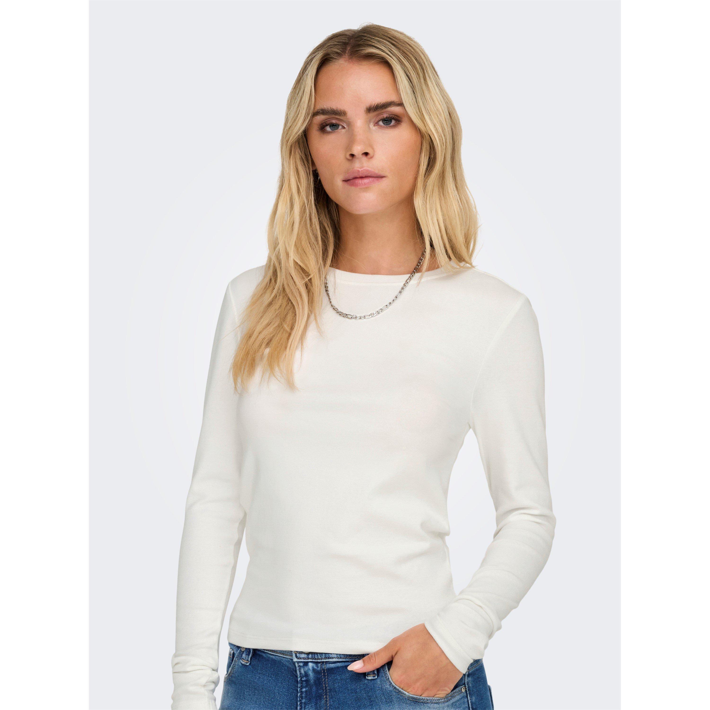Only Women's Riley Long-Sleeve T-Shirt - Cloud Dancer - XL