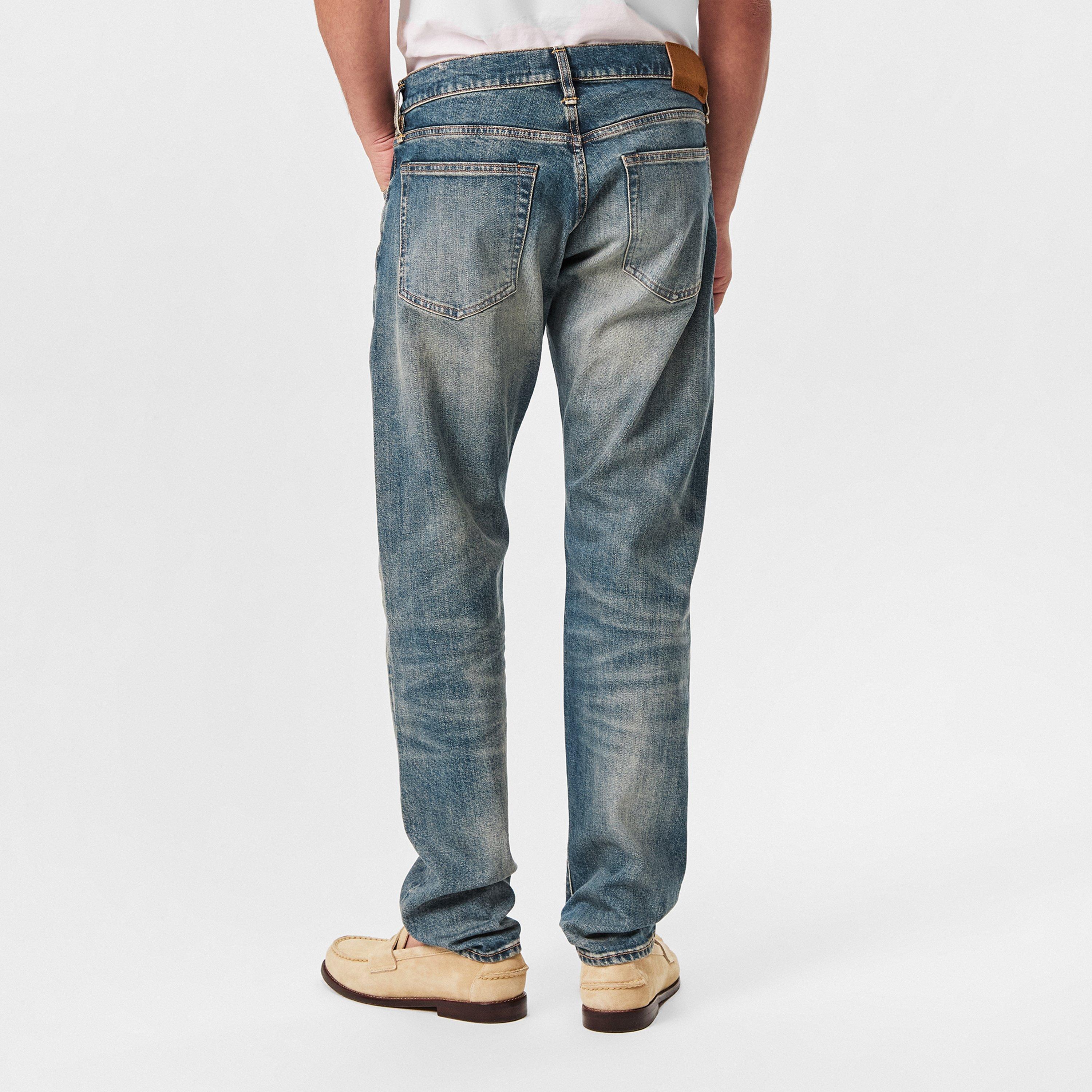 Blue 422 - Boss - Men's Double Breasted Slim Fit Tailored Cut Jeans - 4