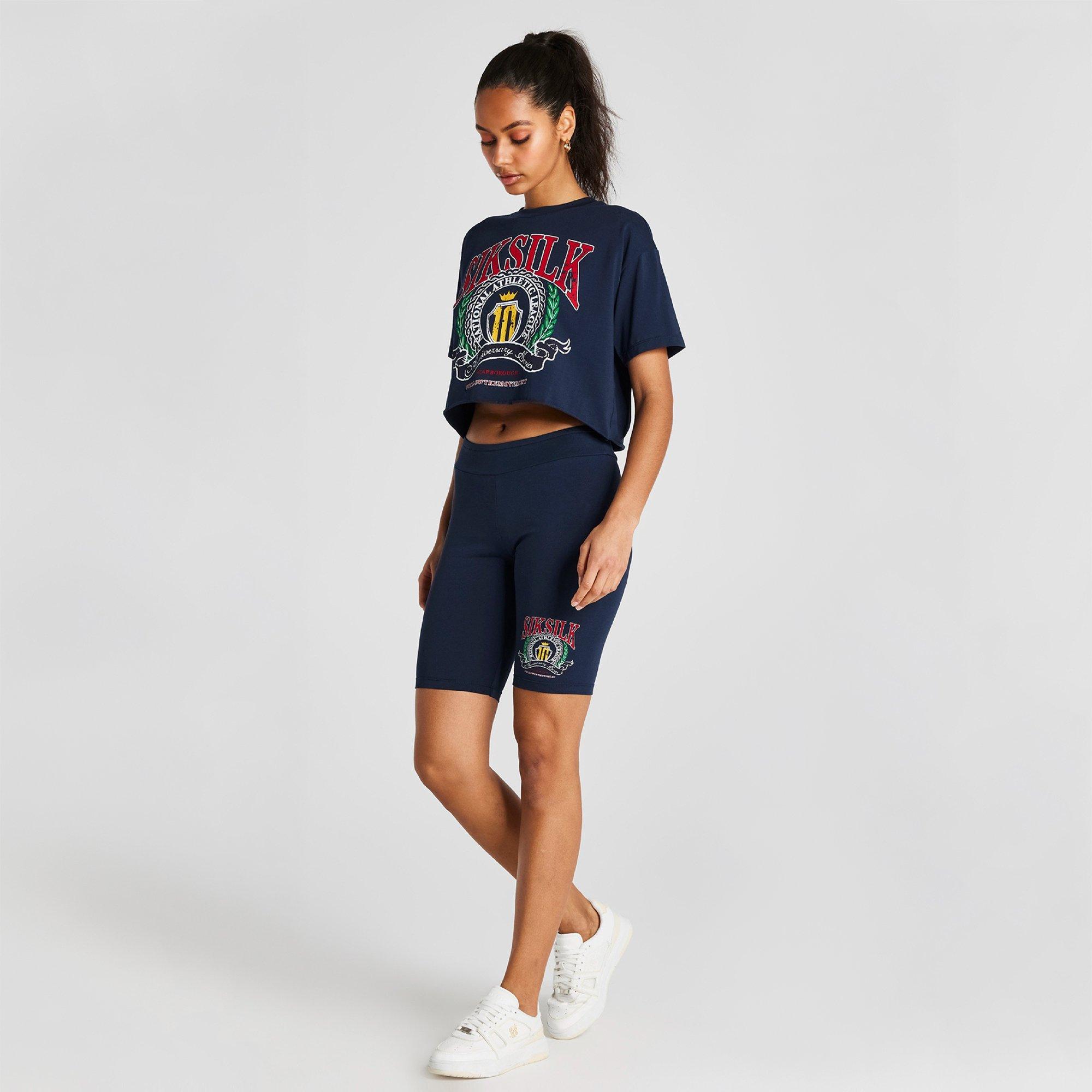 Marineblauw - SikSilk - Logo T-Shirt Womens - 3