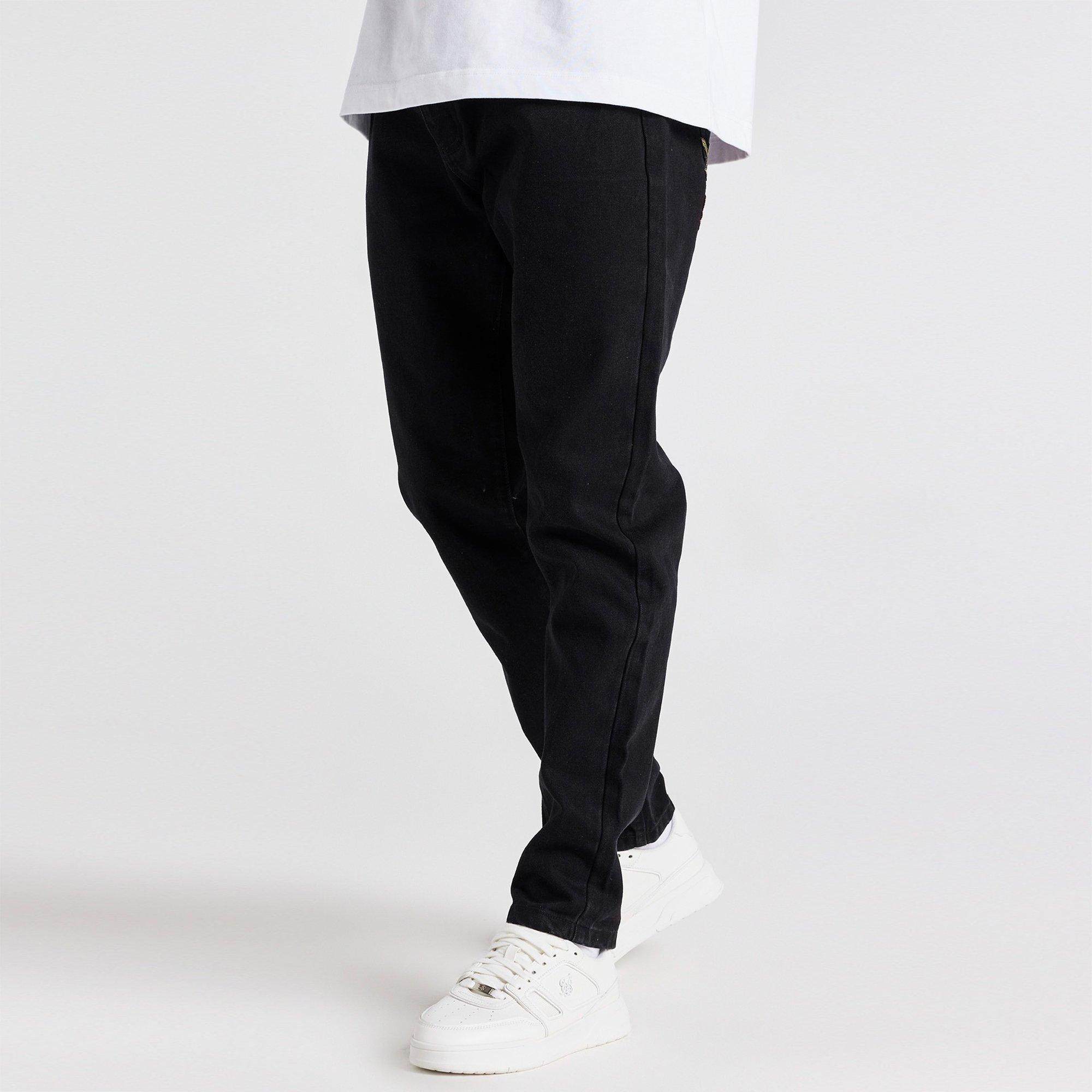 Preto - SikSilk - Straight Legged Jeans Mens - 1