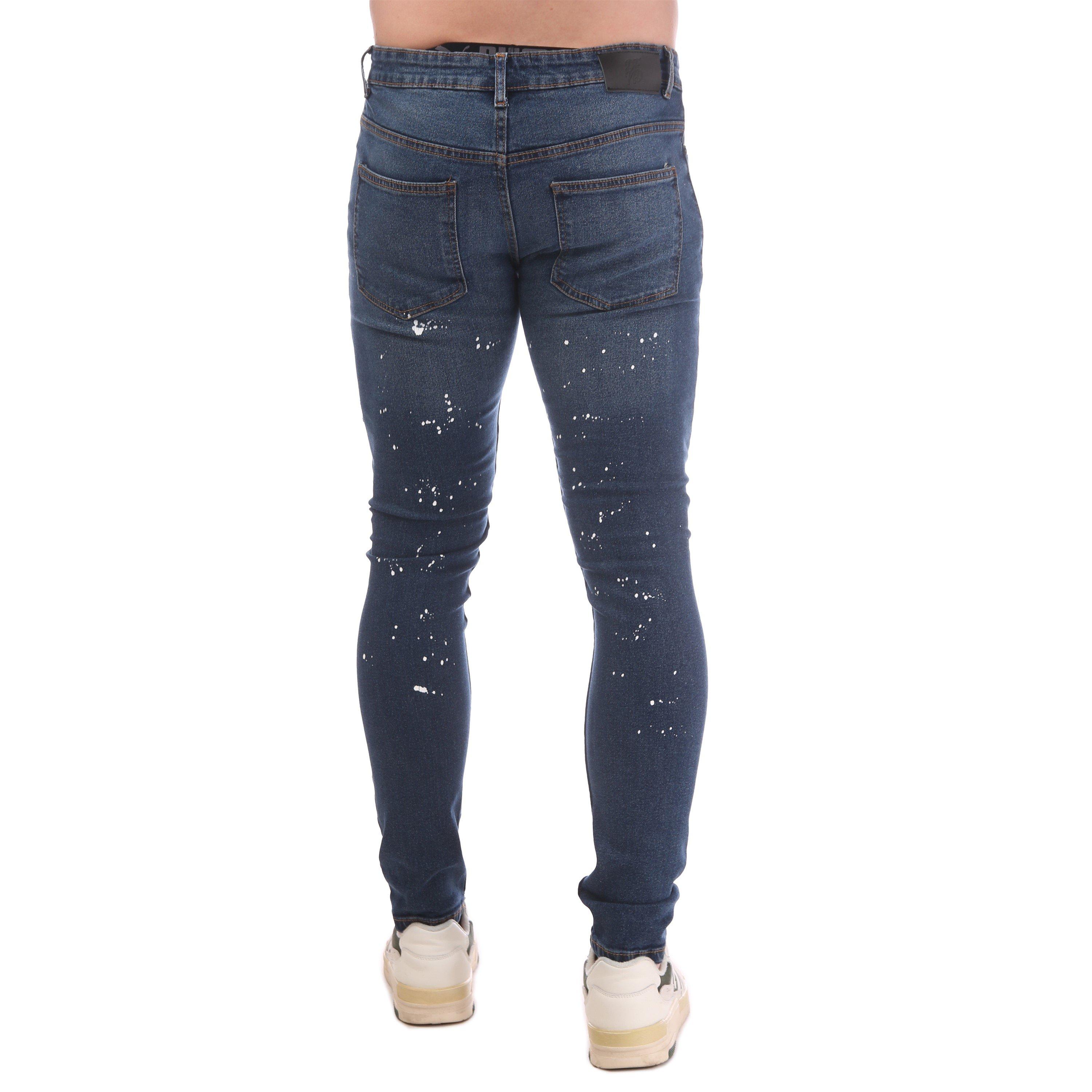 Indigo wassen - DFND London - London Splat Ripped Denim Jeans Mens - 2