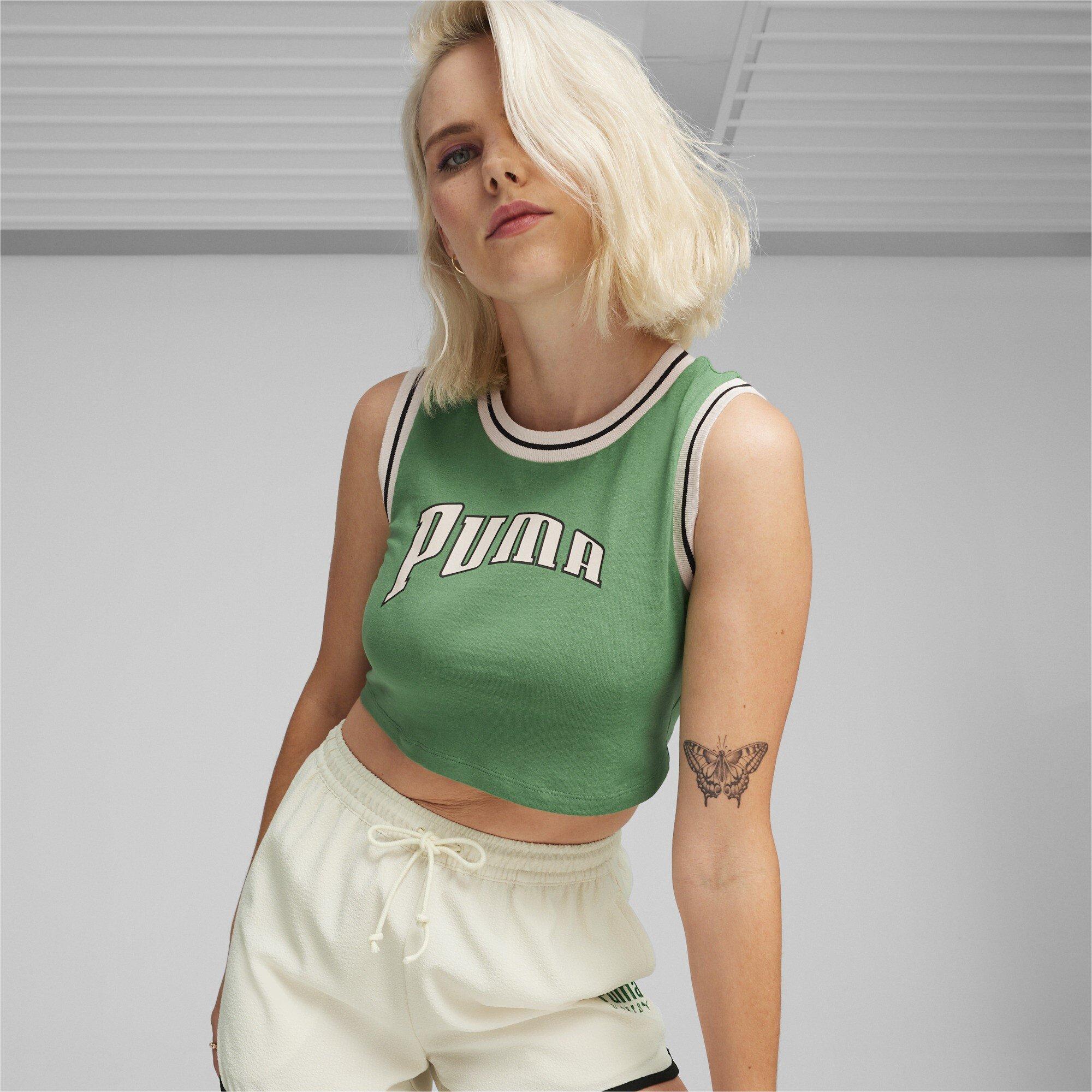 Green - Puma - Team For The Fanbase Graphic Cr Crop Top Womens - 2