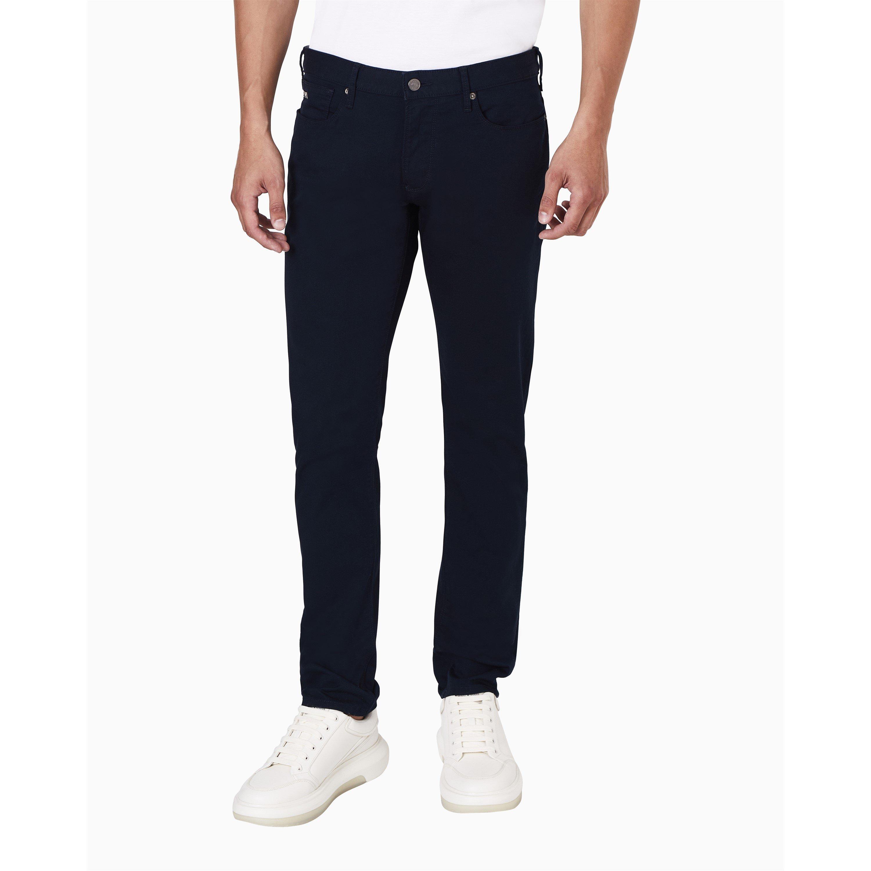 Navy - Emporio Armani - Mens J06 Slim-Fit Trousers - 3