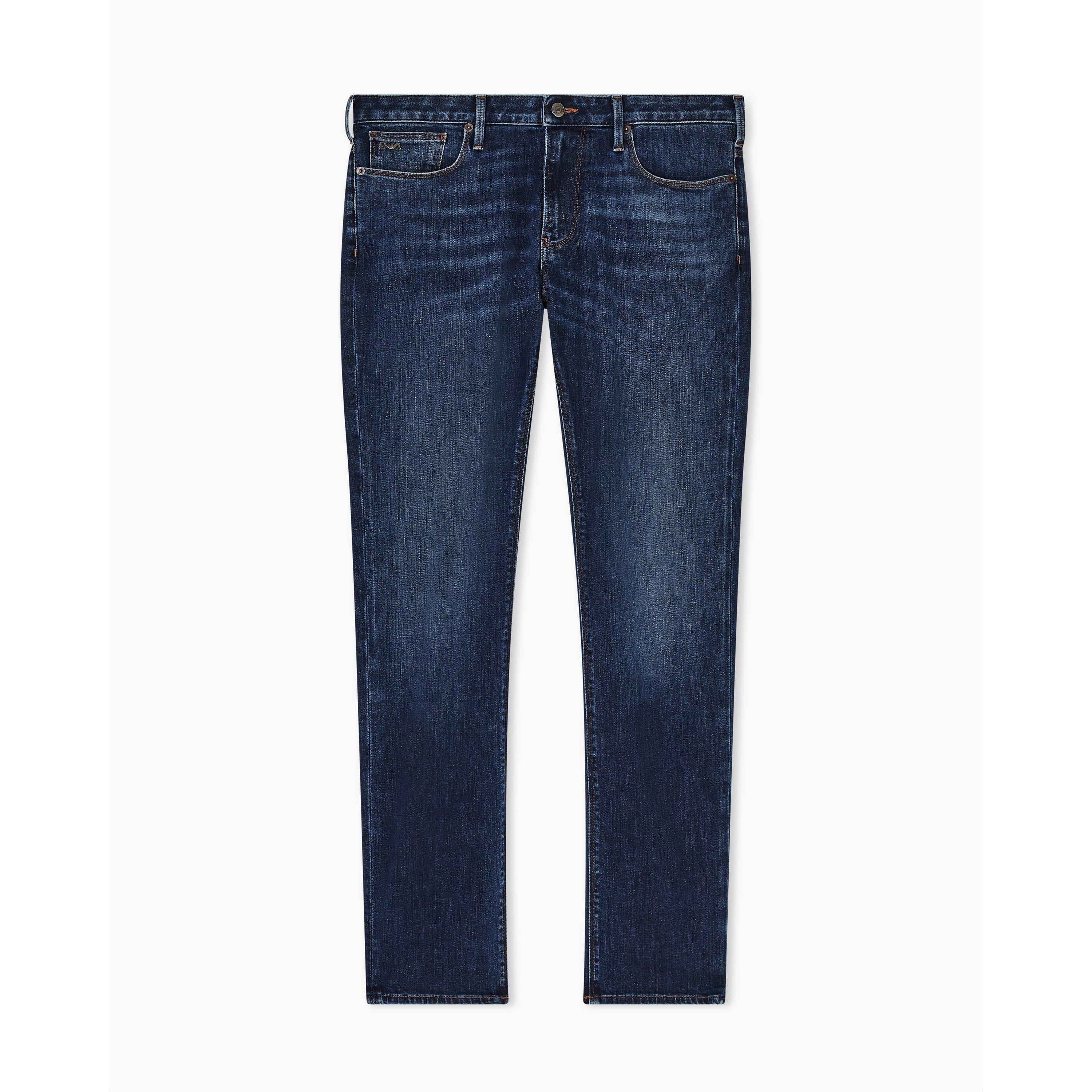Mid Blue - Emporio Armani - Mens J06 Slim-Fit Trousers - 4