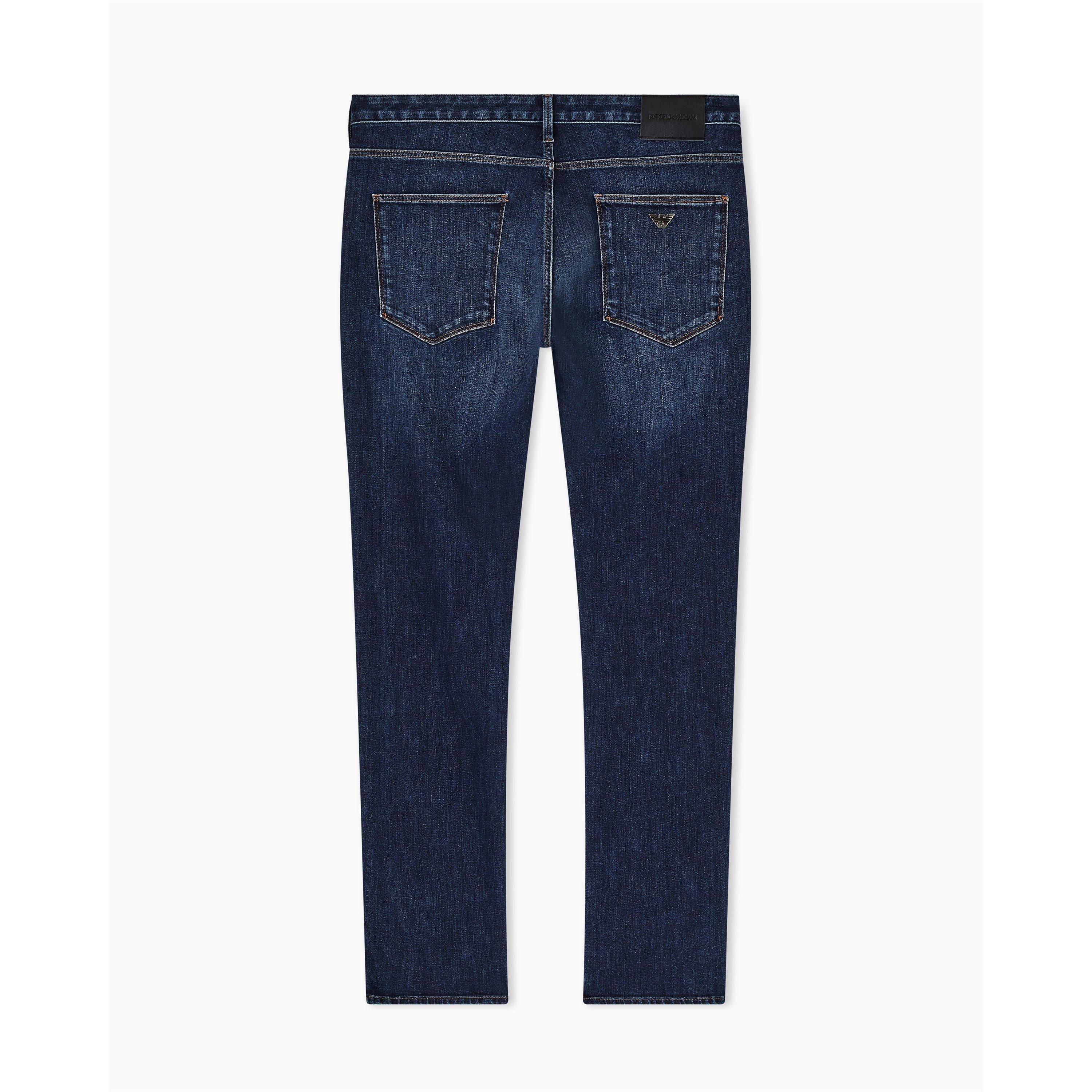 Mid Blue - Emporio Armani - Mens J06 Slim-Fit Trousers - 5