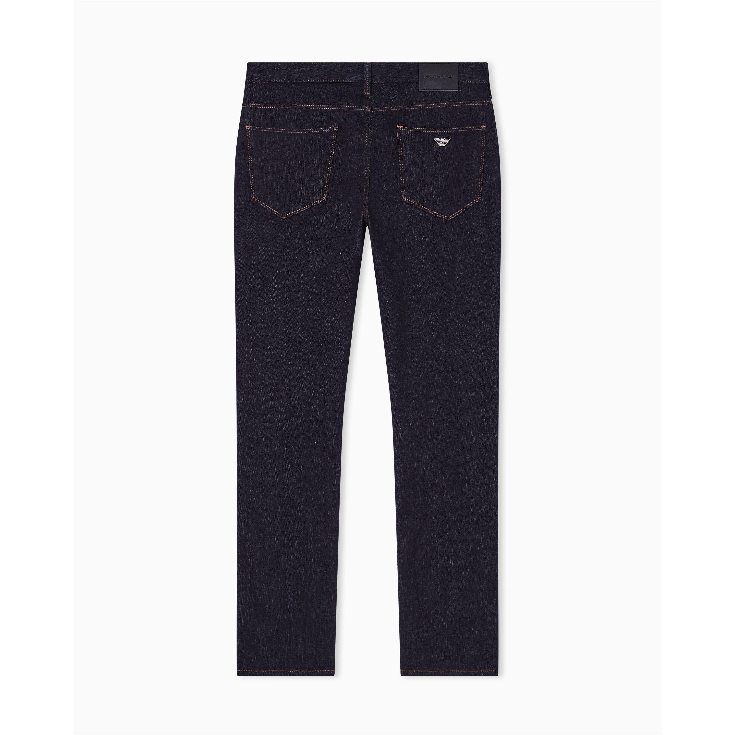 Dark Blue Rinse - Emporio Armani - Mens J06 Slim-Fit Trousers - 2