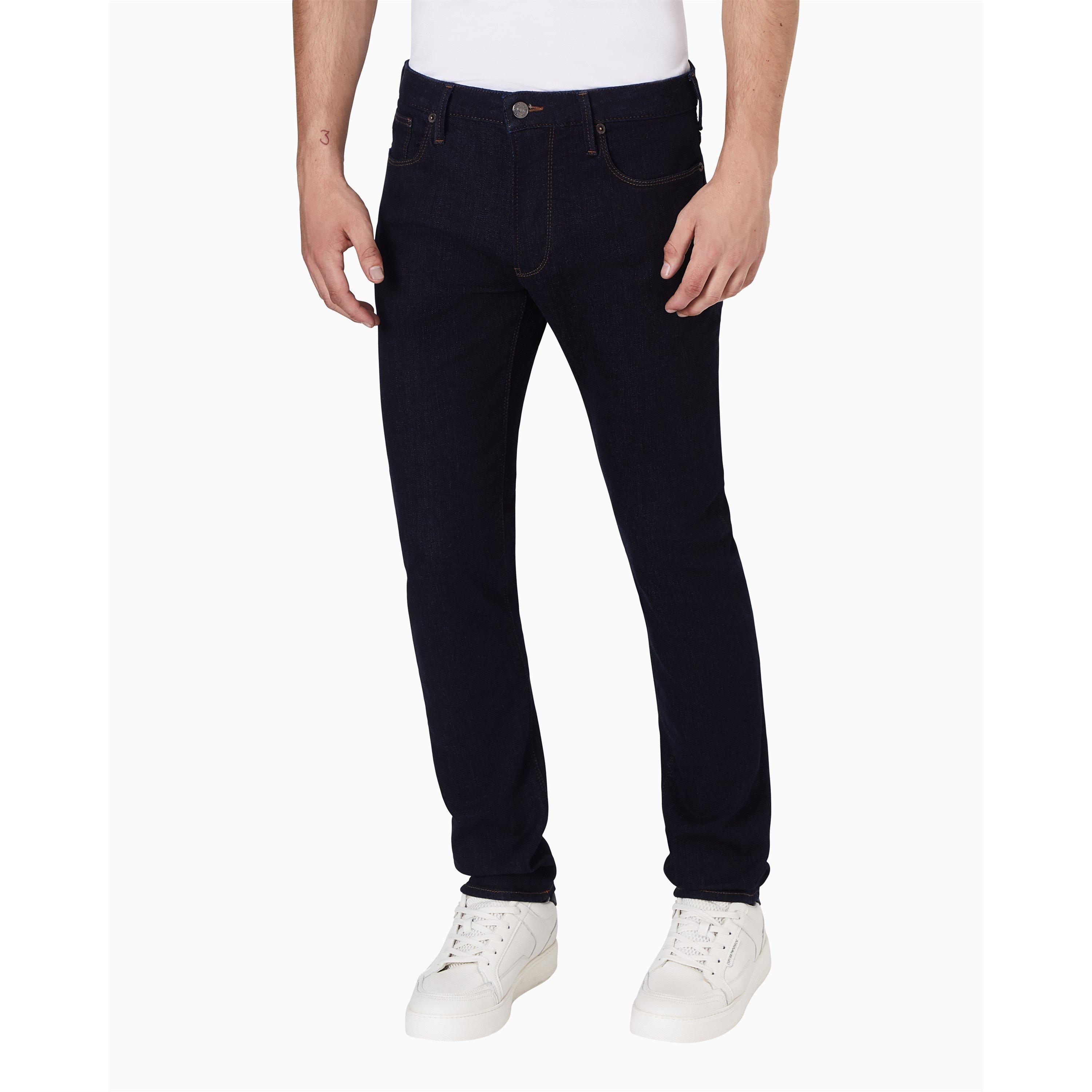 Dark Blue Rinse - Emporio Armani - Mens J06 Slim-Fit Trousers - 3