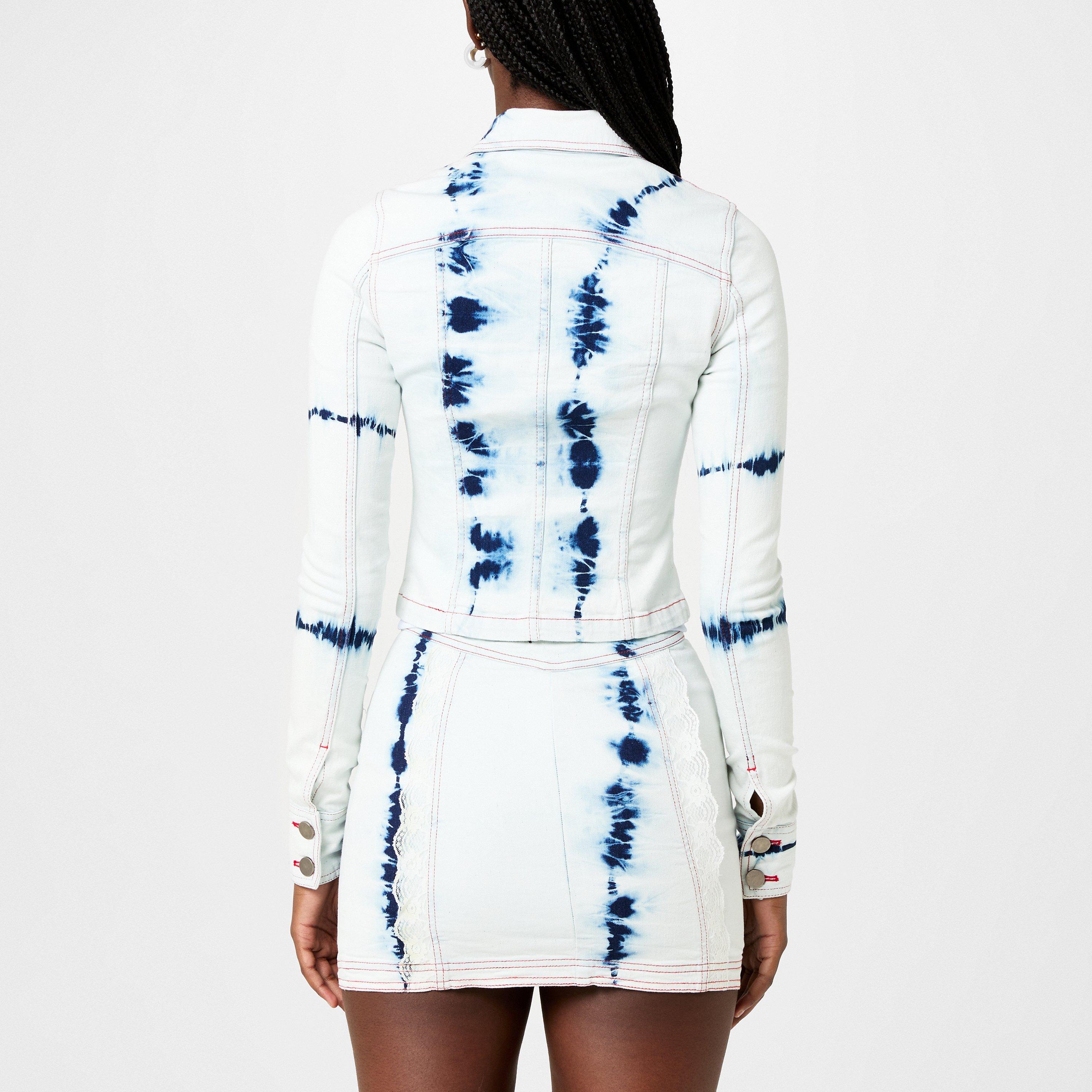 White - Sinead Gorey - Women's Acid Wash Denim Jacket - 3