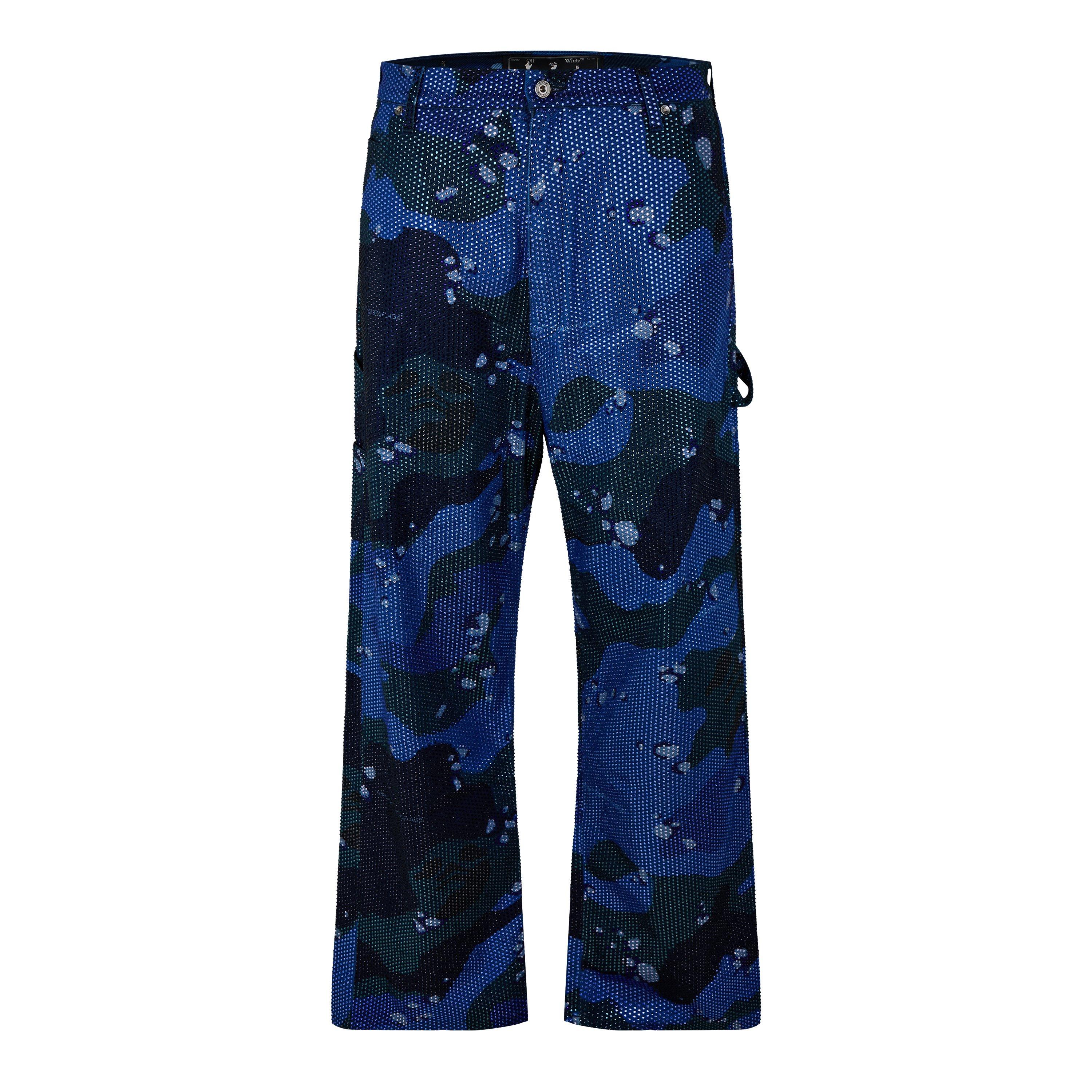 Blue - Off White - Men's Slim Fit Jeans - 1